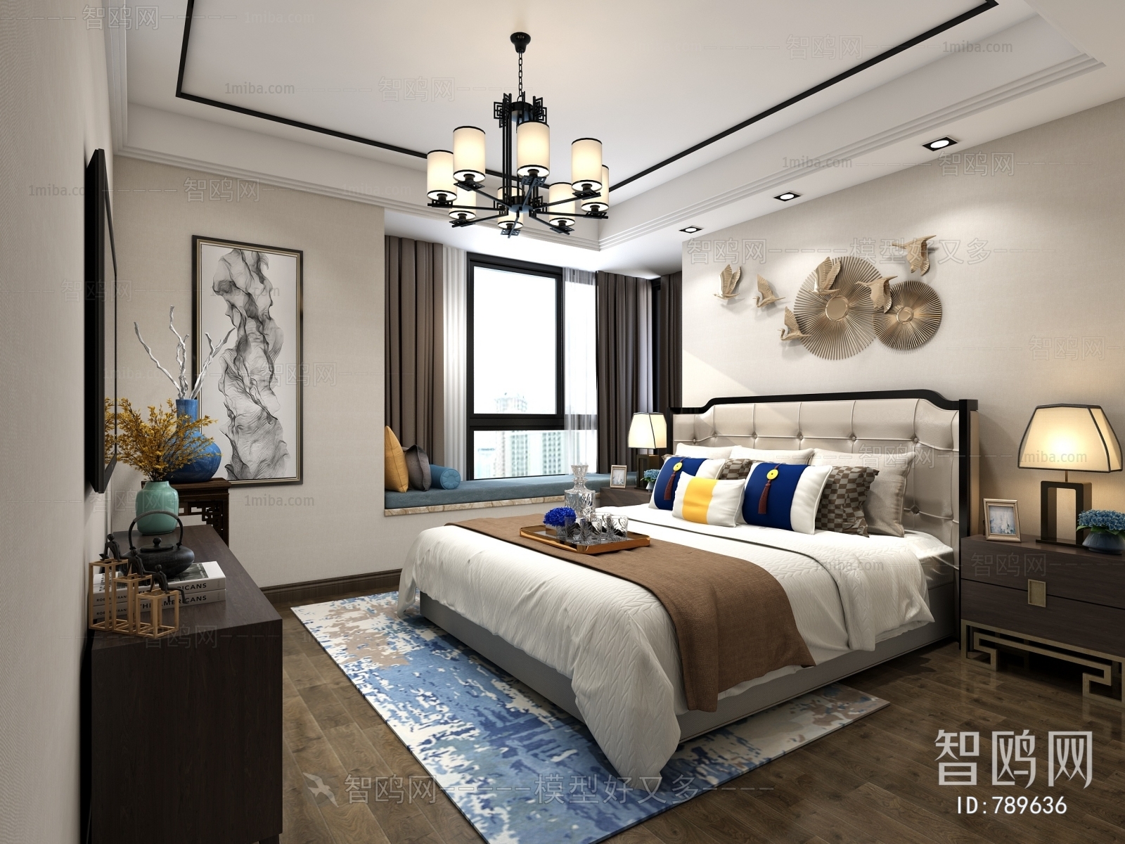 New Chinese Style Bedroom