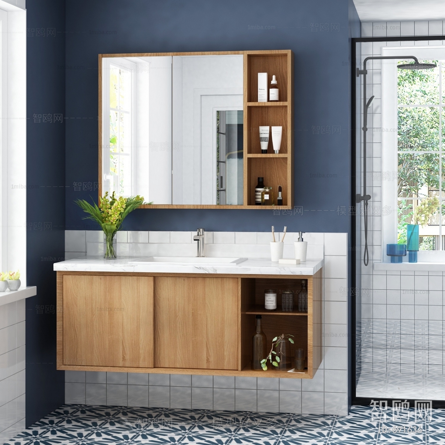 Nordic Style Bathroom Cabinet