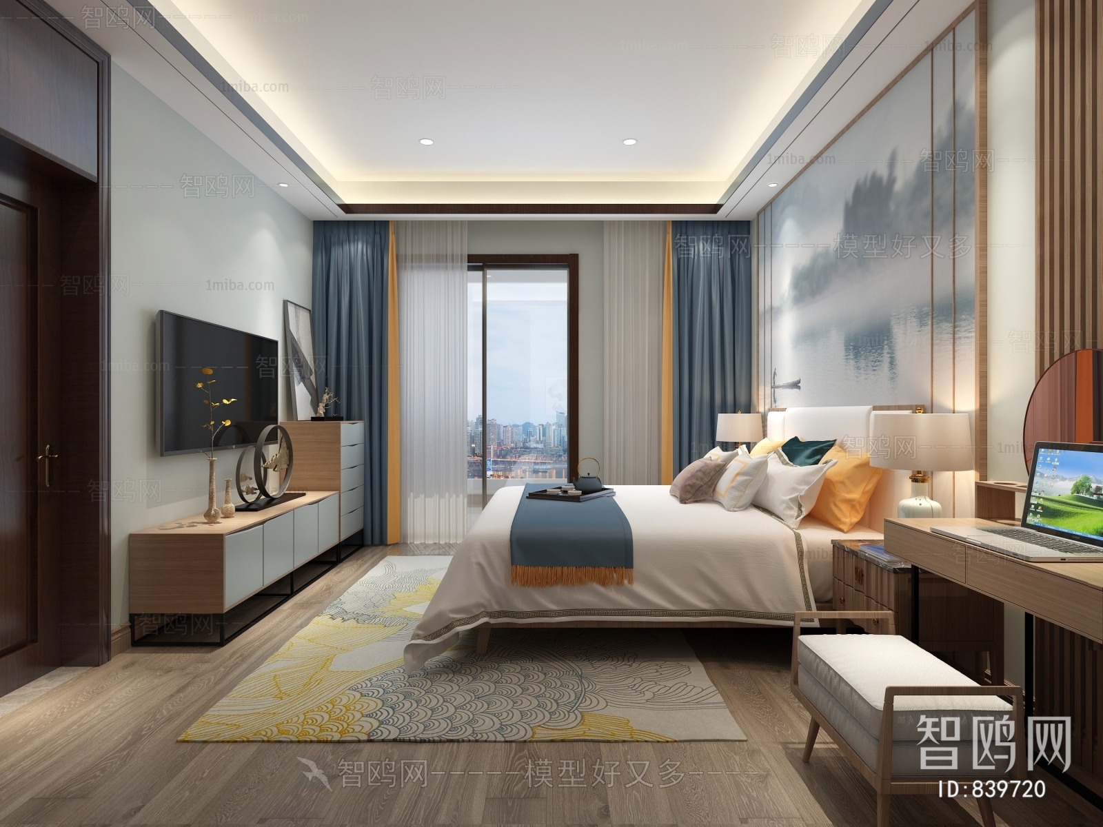 New Chinese Style Bedroom