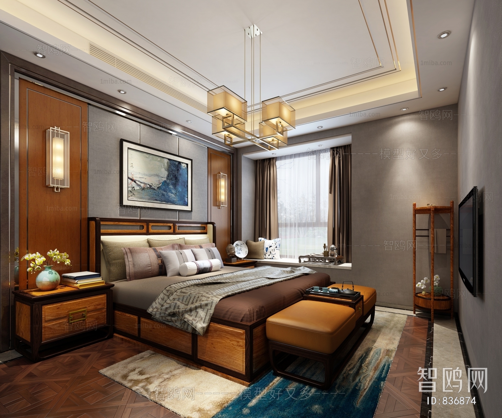 New Chinese Style Bedroom