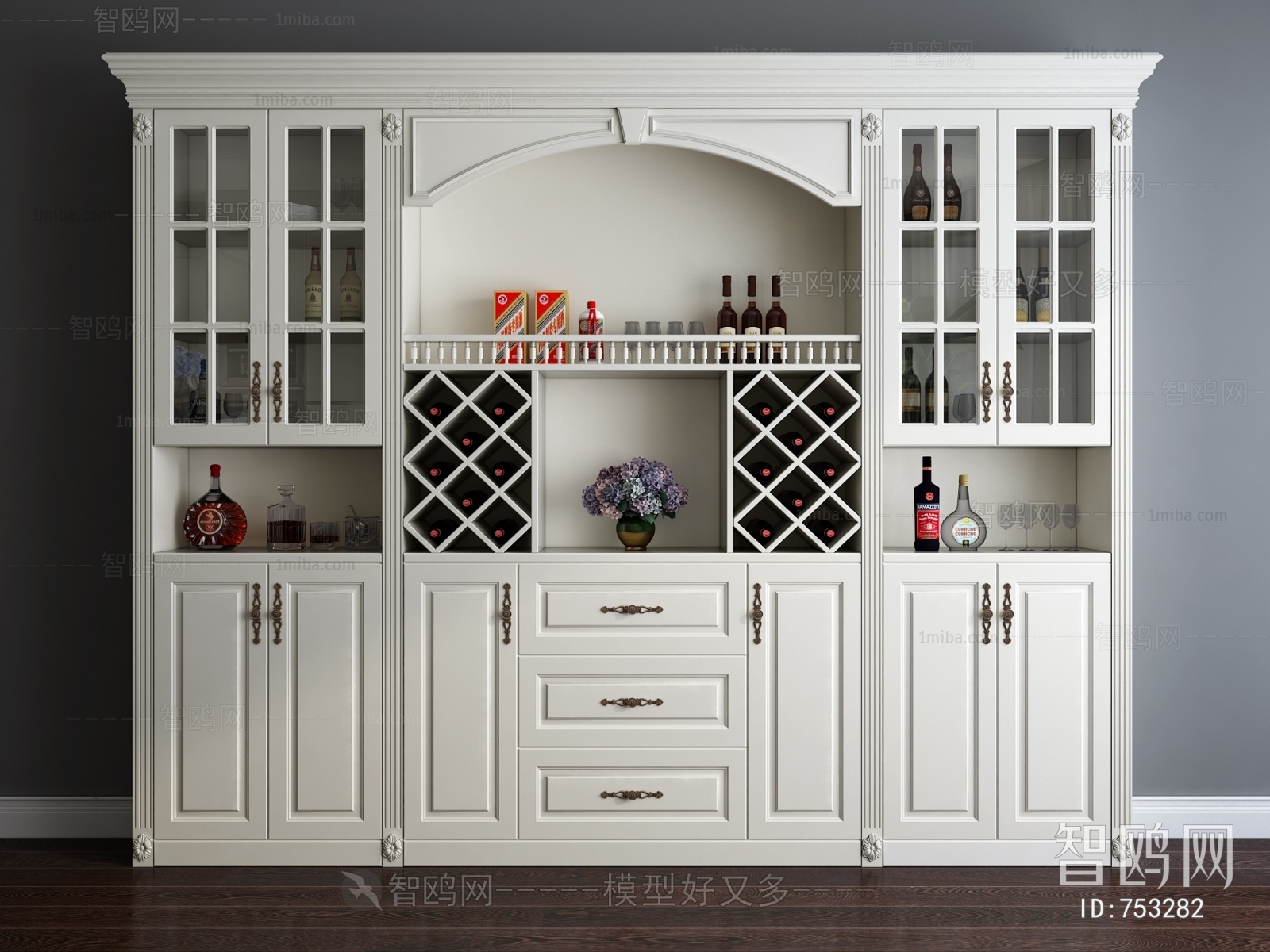 Simple European Style Wine Cabinet