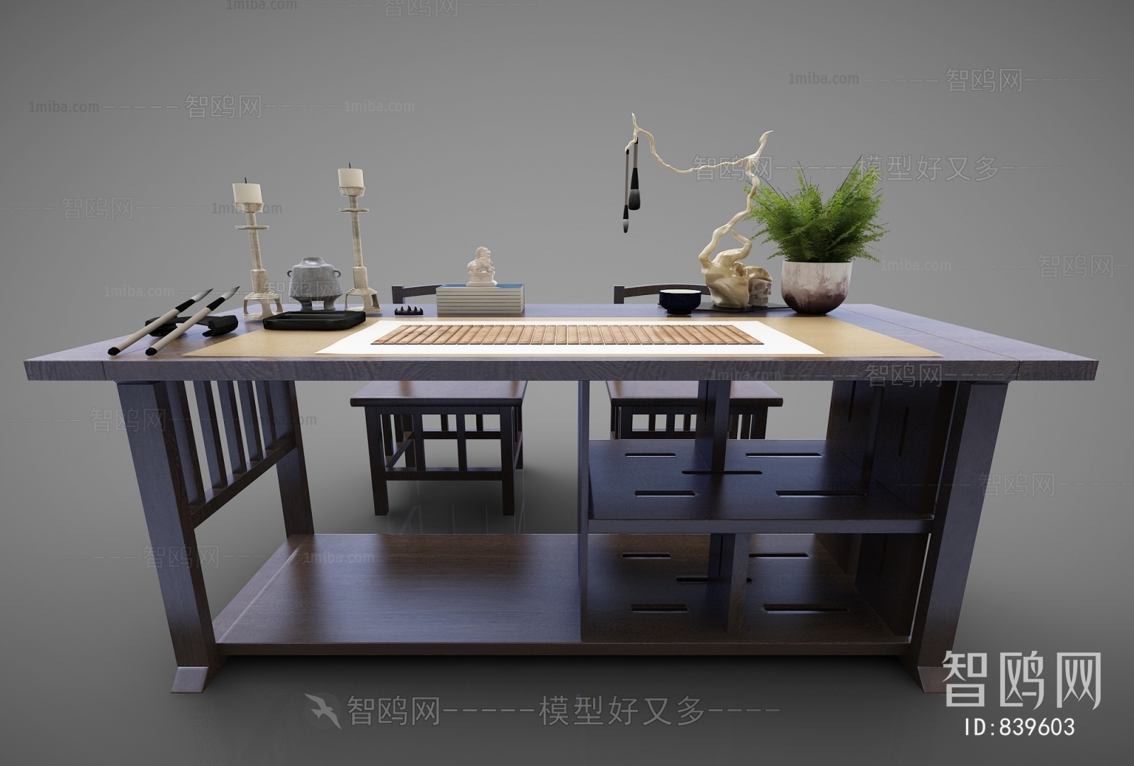 New Chinese Style Computer Desk And Chair