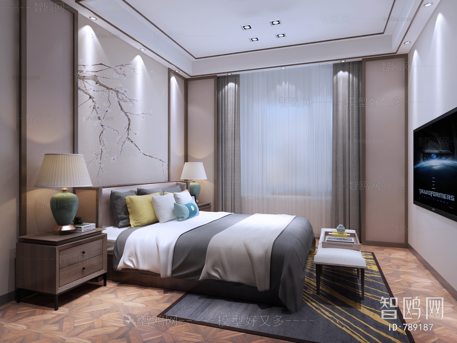 New Chinese Style Bedroom