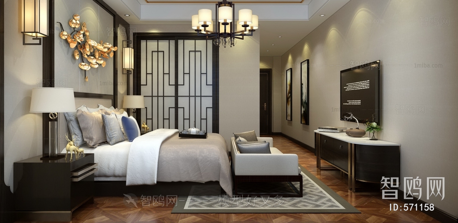 New Chinese Style Bedroom