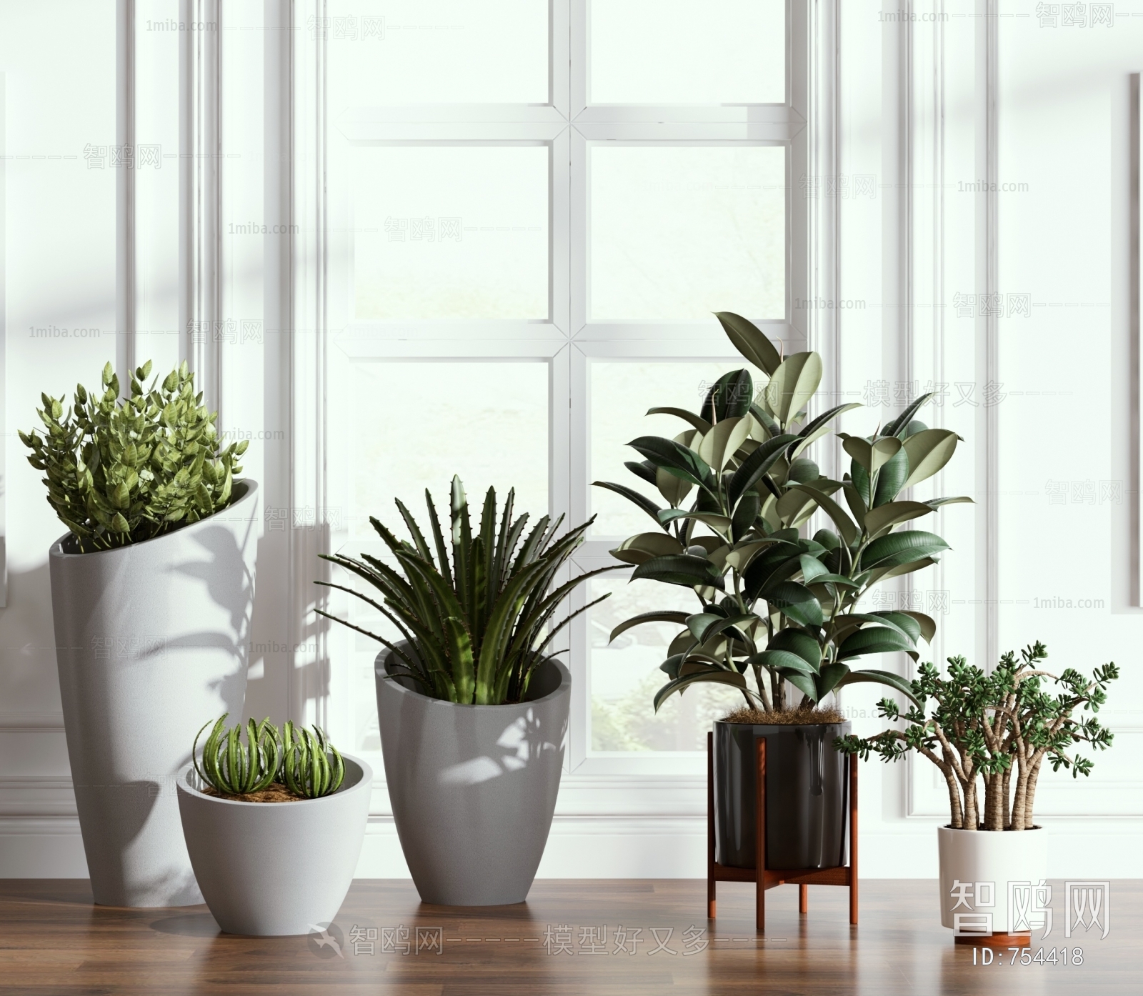 Modern Potted Green Plant