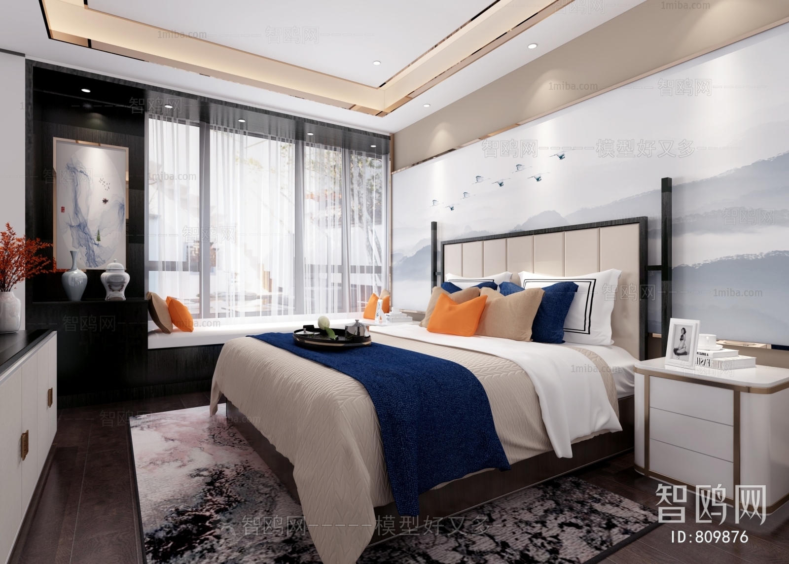 New Chinese Style Bedroom