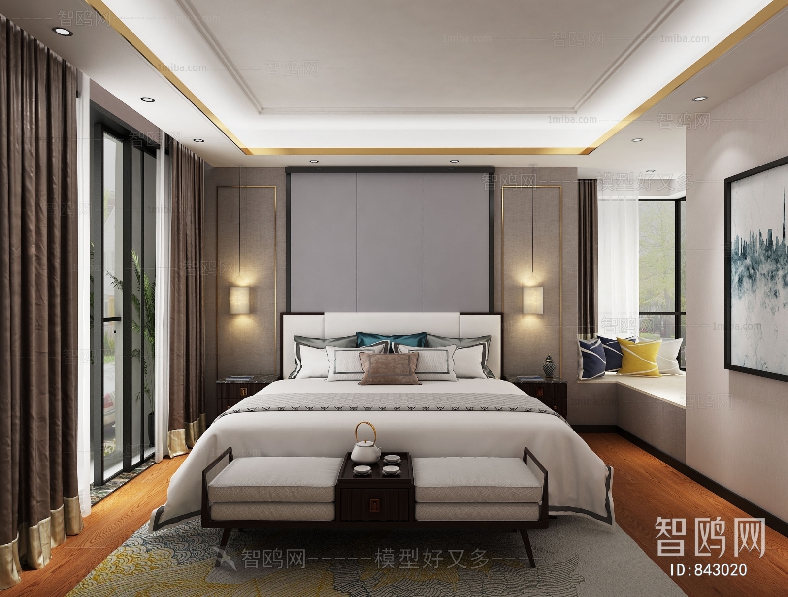 New Chinese Style Bedroom