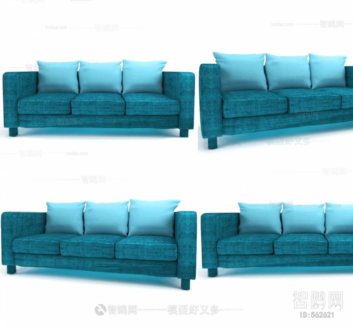 Simple European Style Three-seat Sofa