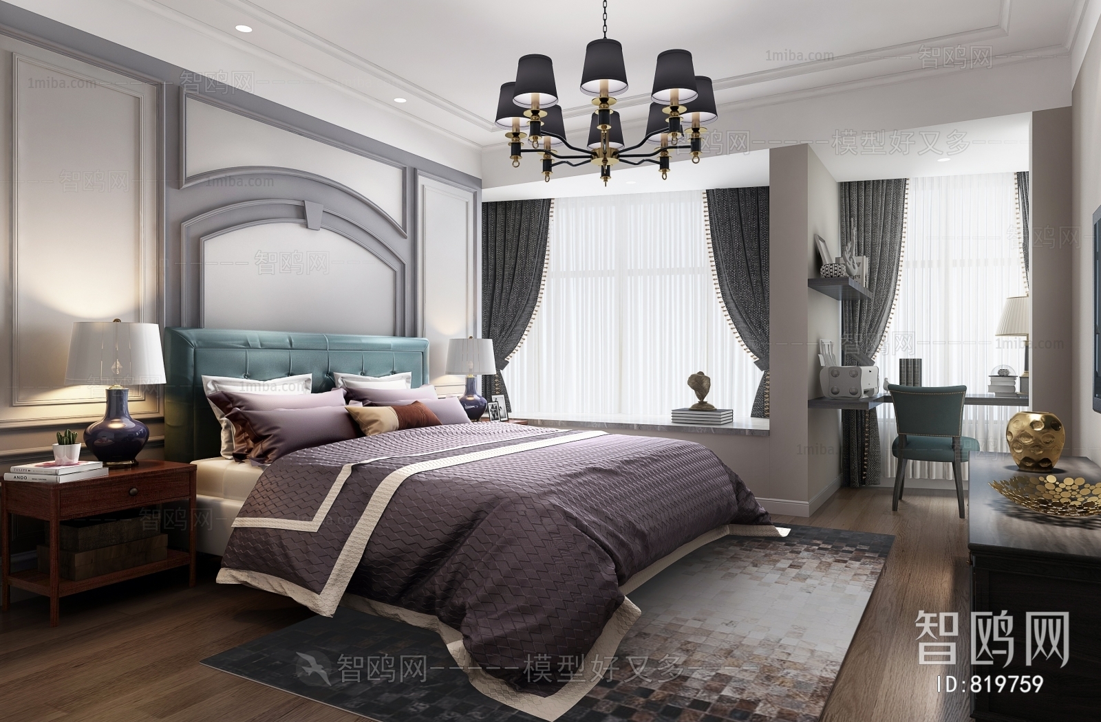 Simple European Style Bedroom