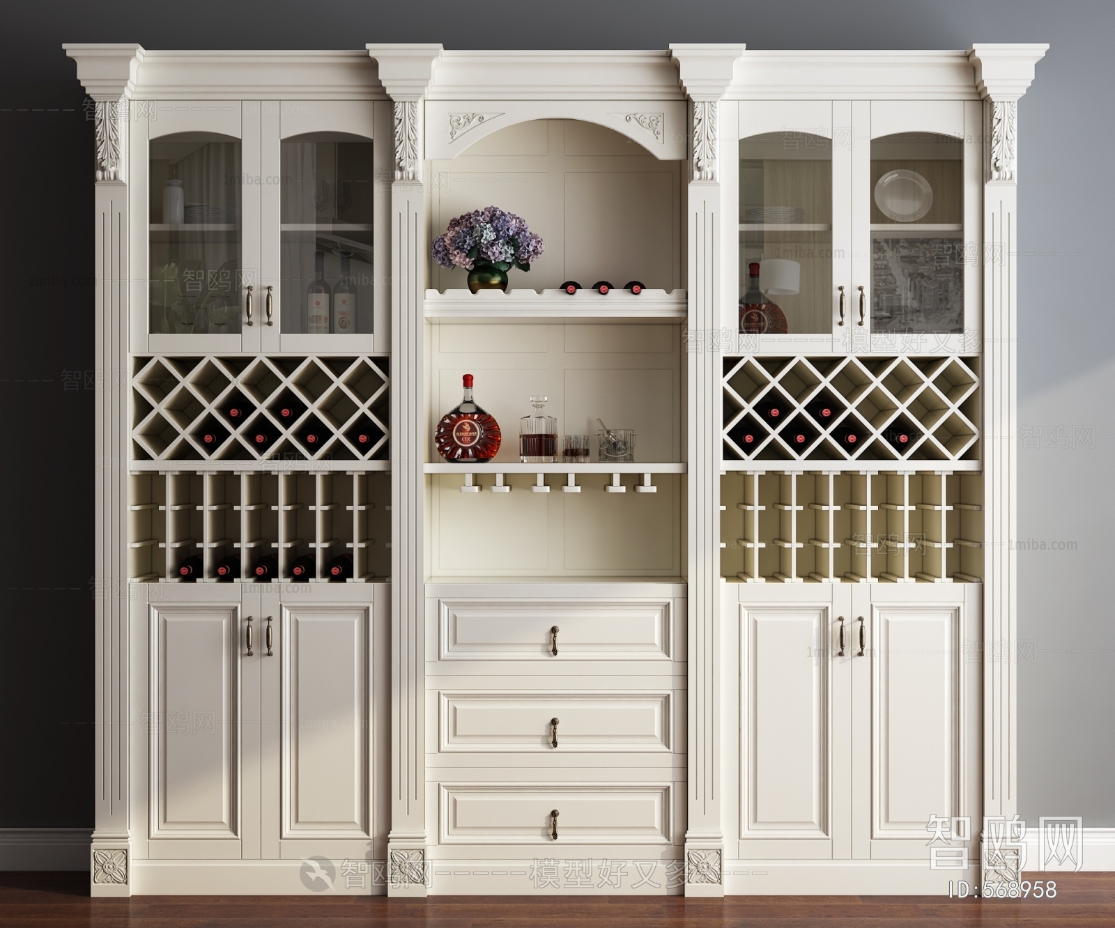 Simple European Style Wine Cabinet