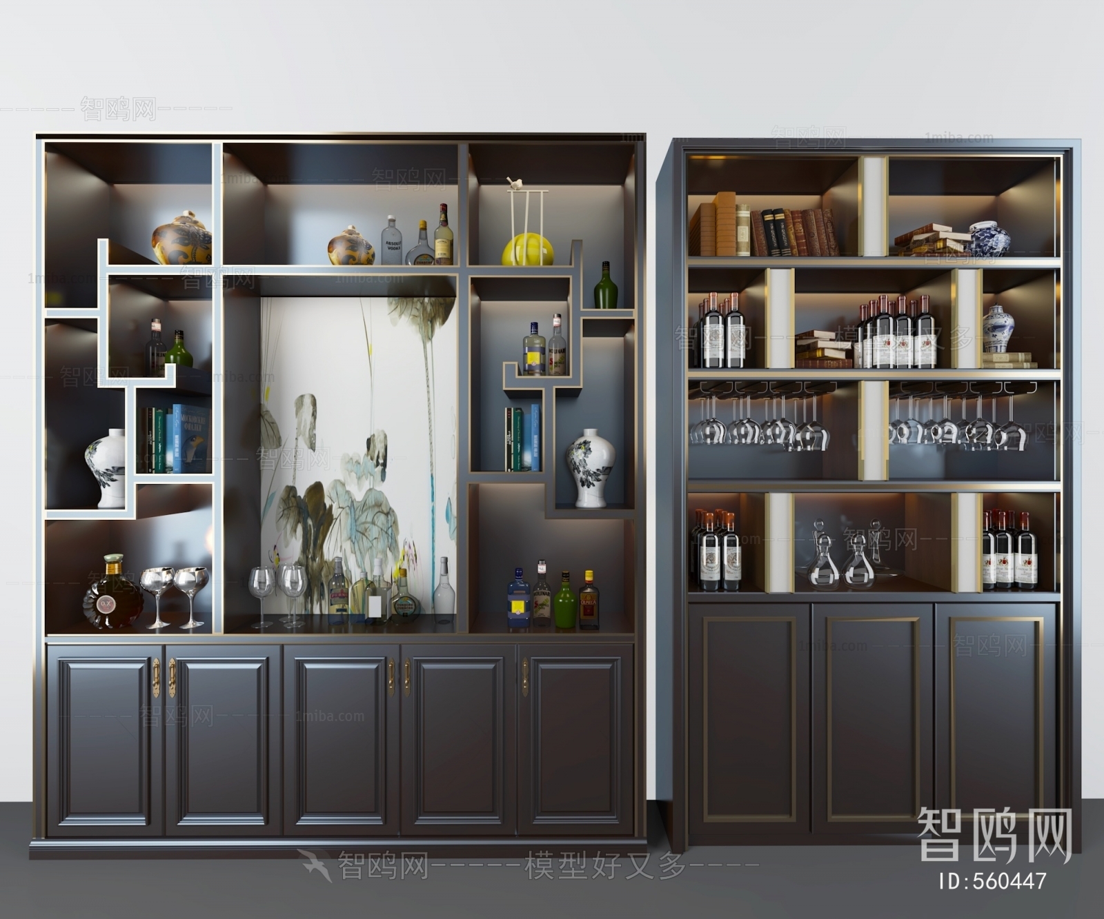 New Chinese Style Wine Cabinet