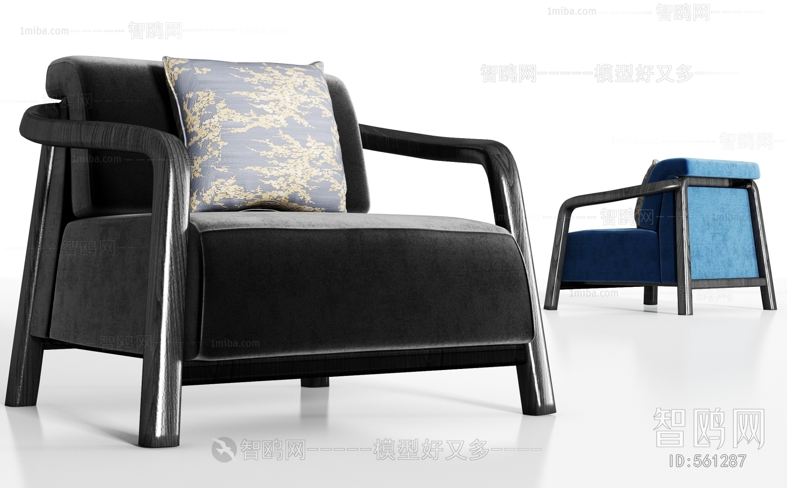 New Chinese Style Single Sofa