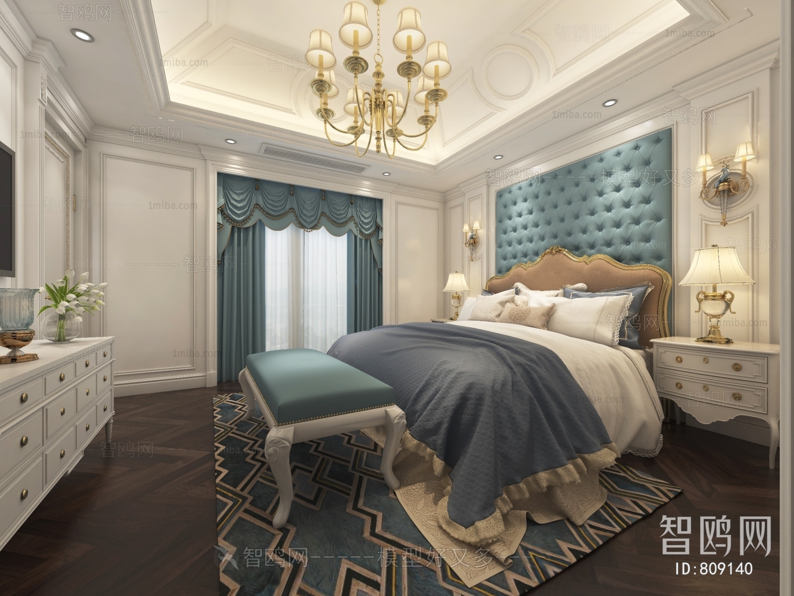 Simple European Style Bedroom