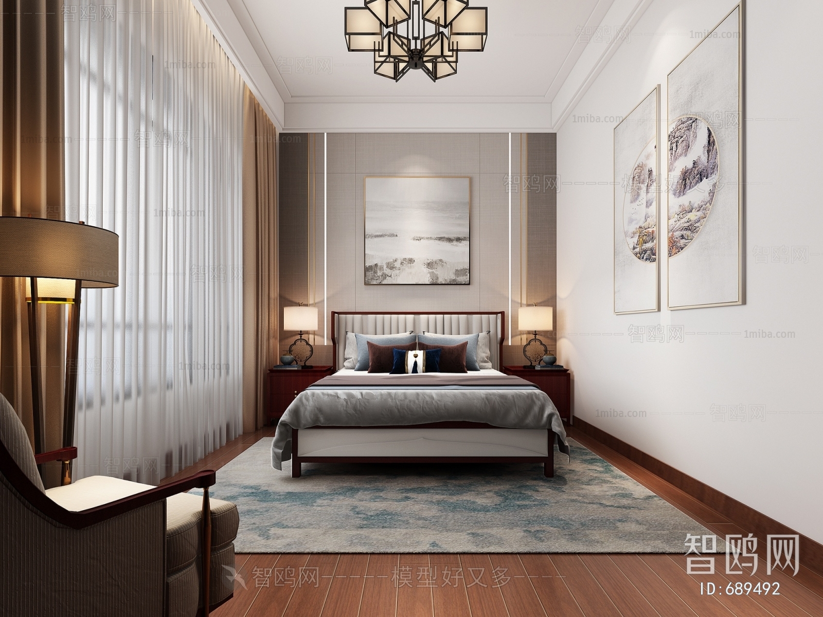 New Chinese Style Bedroom