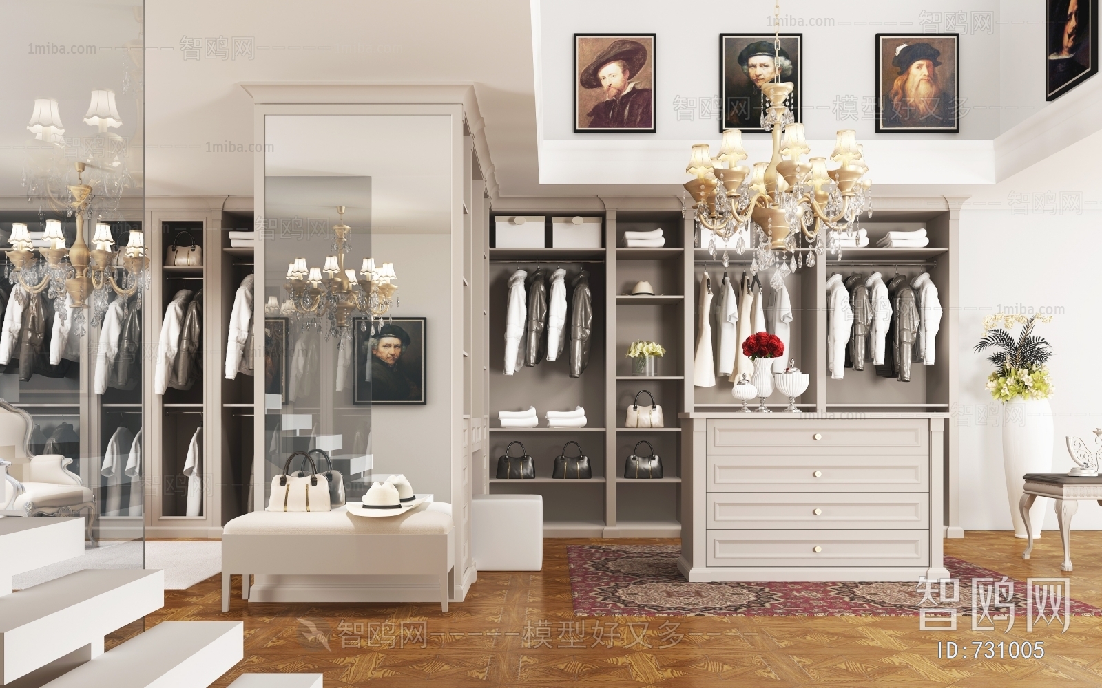 Simple European Style Clothes Storage Area