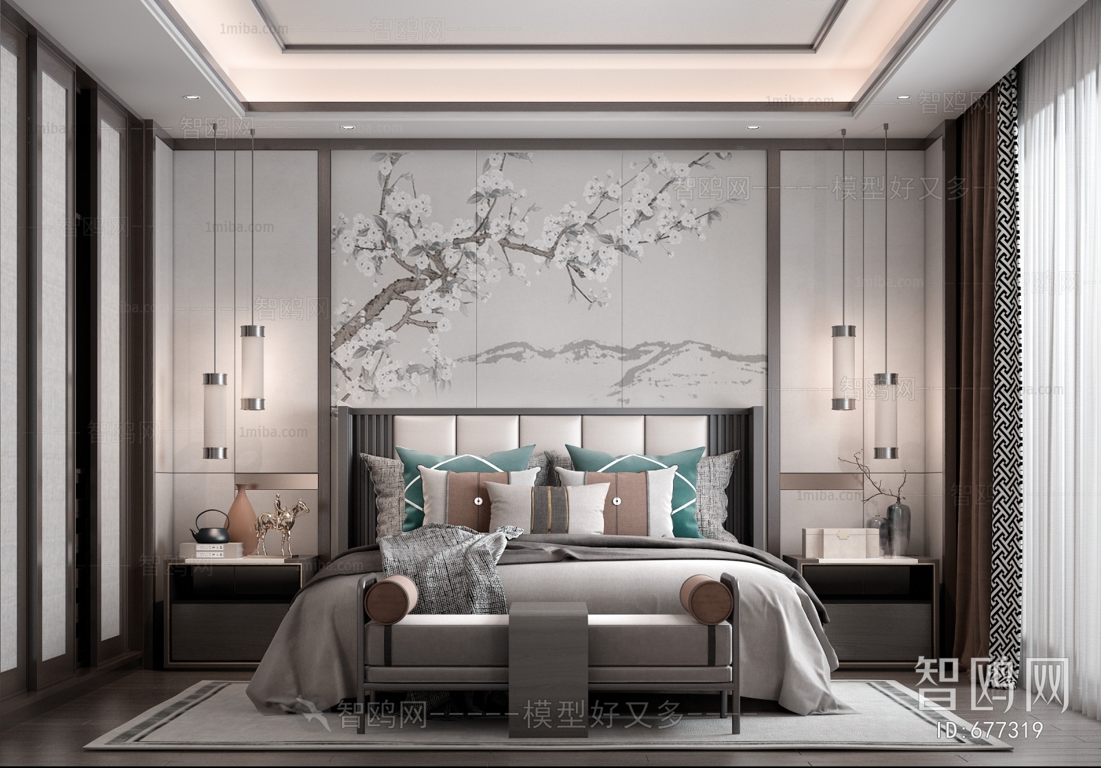 New Chinese Style Bedroom