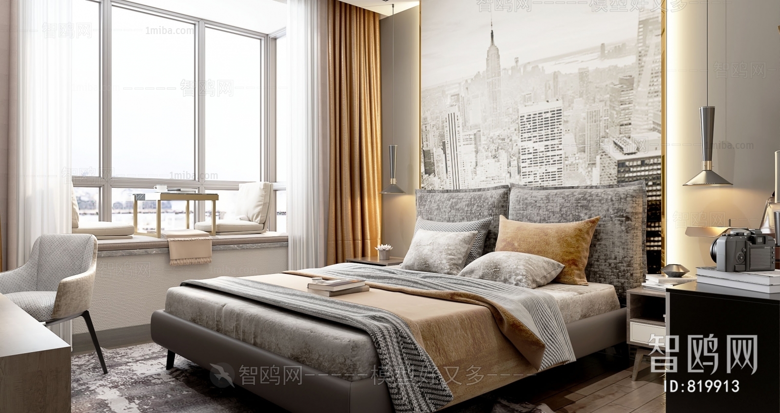 New Chinese Style Bedroom