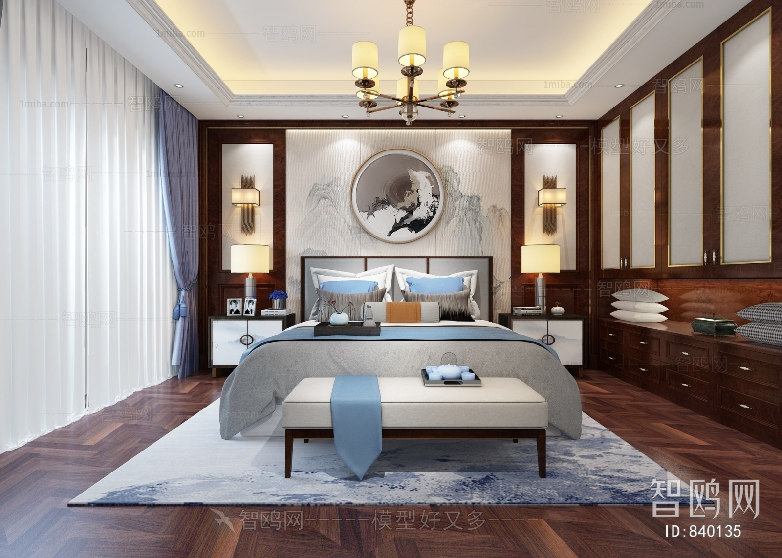 New Chinese Style Bedroom