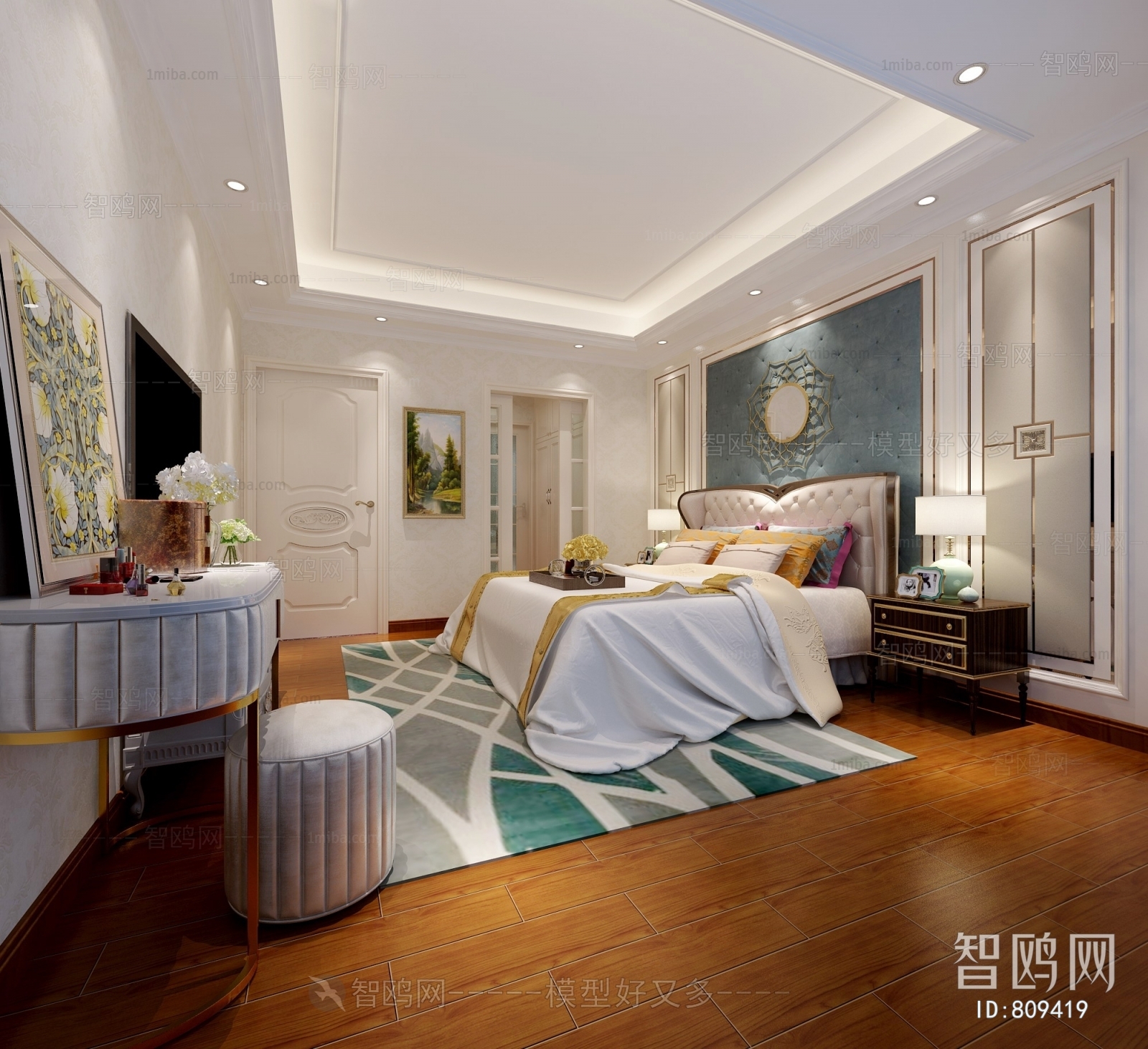 Simple European Style Bedroom