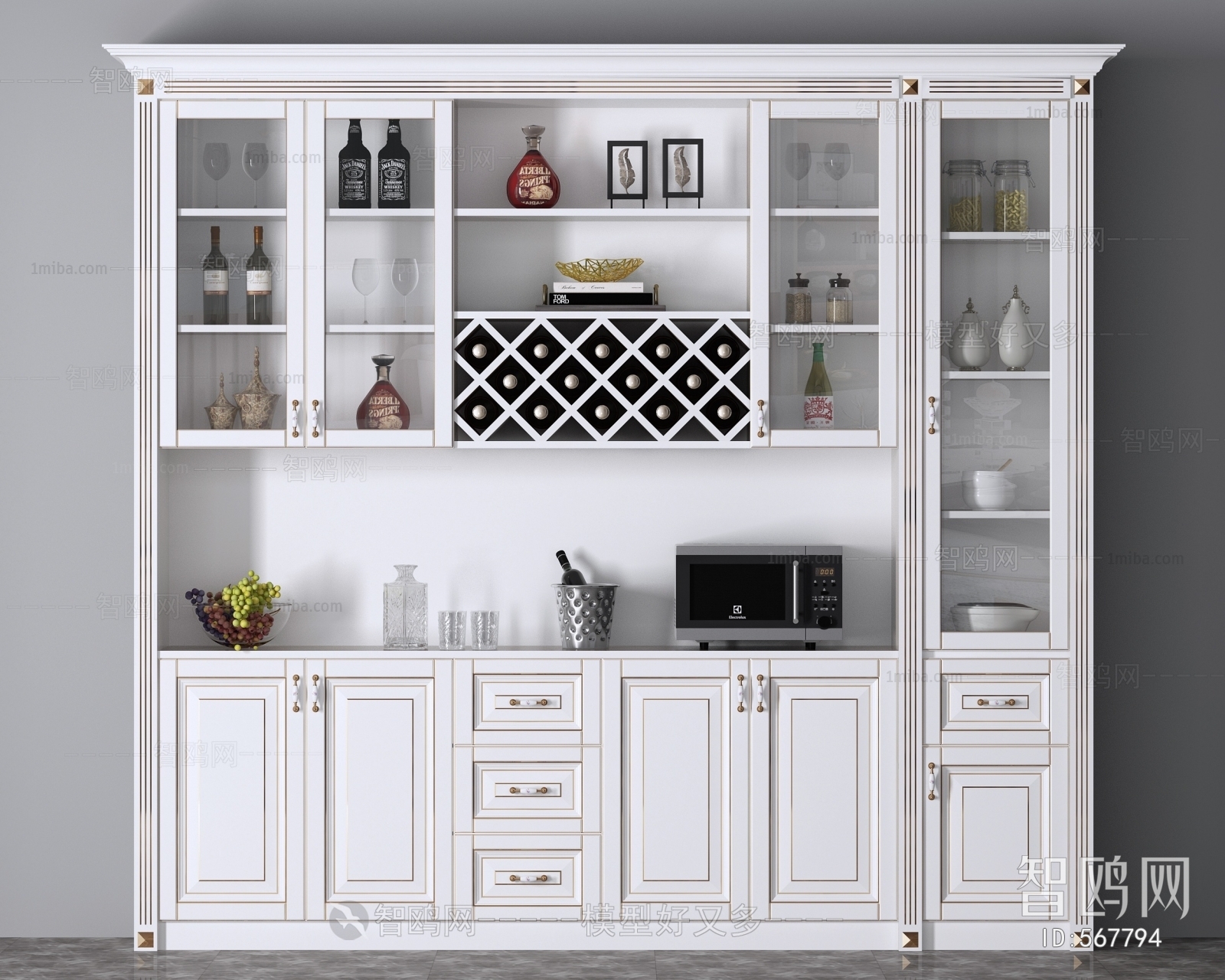 Simple European Style Wine Cabinet