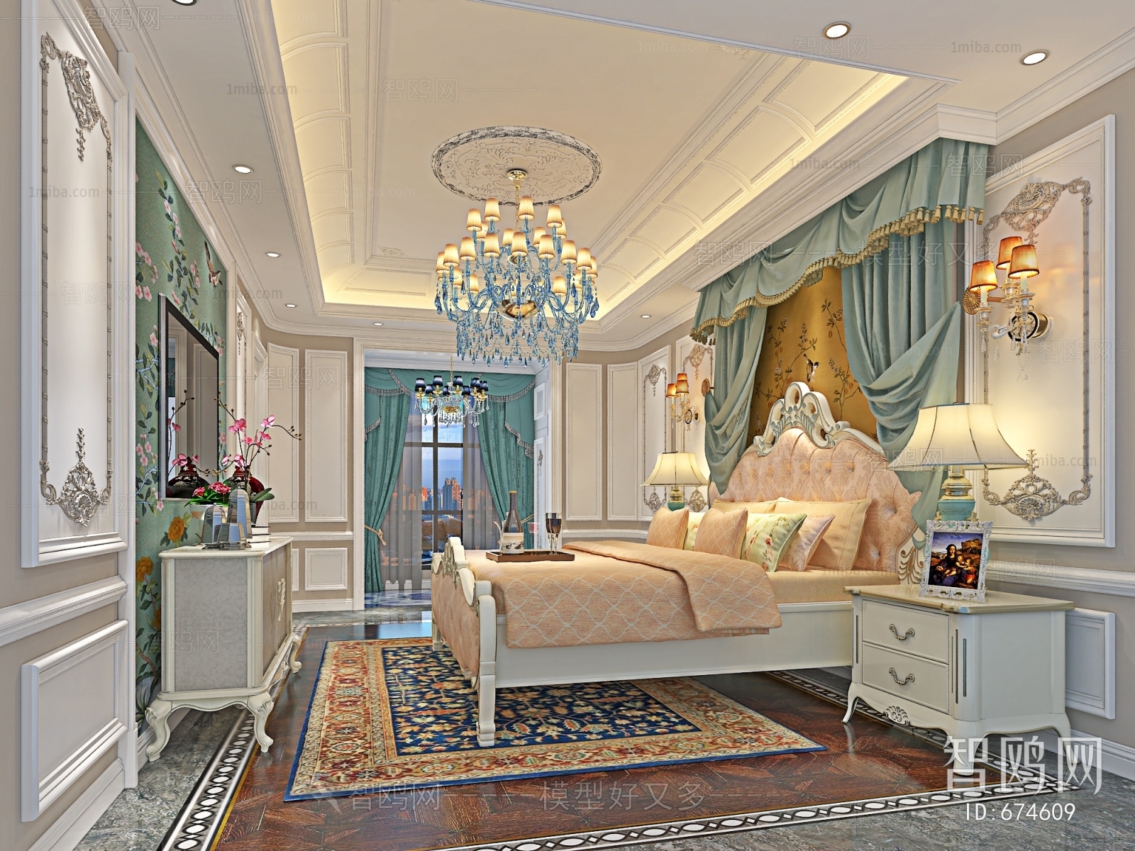 Simple European Style Bedroom