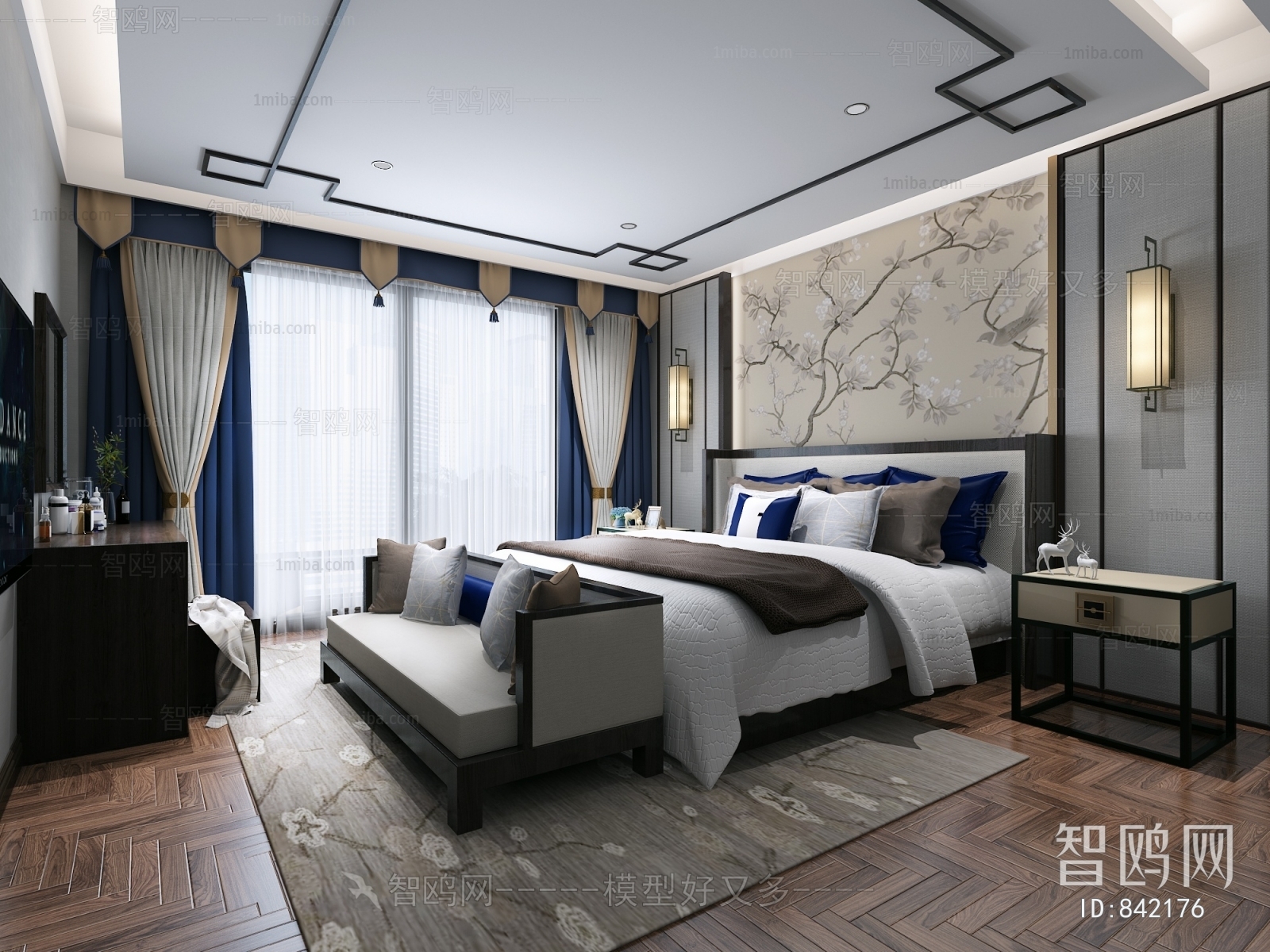 New Chinese Style Bedroom