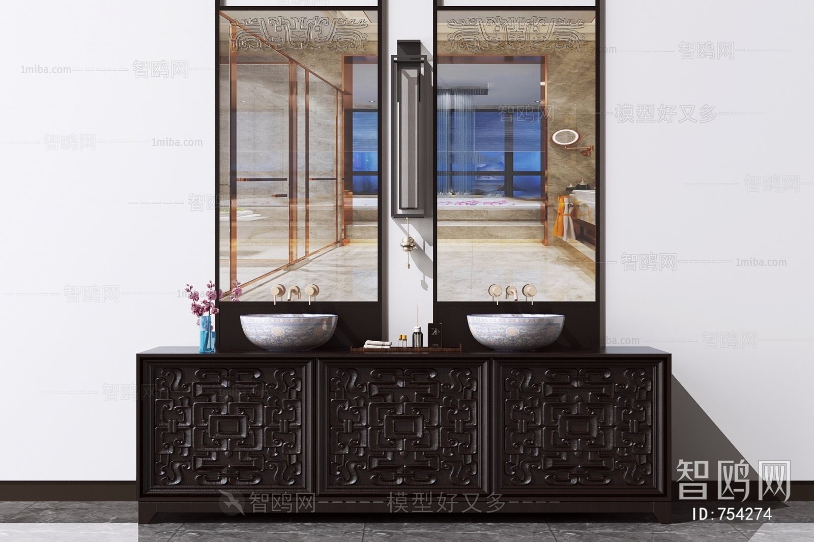 New Chinese Style Bathroom Cabinet