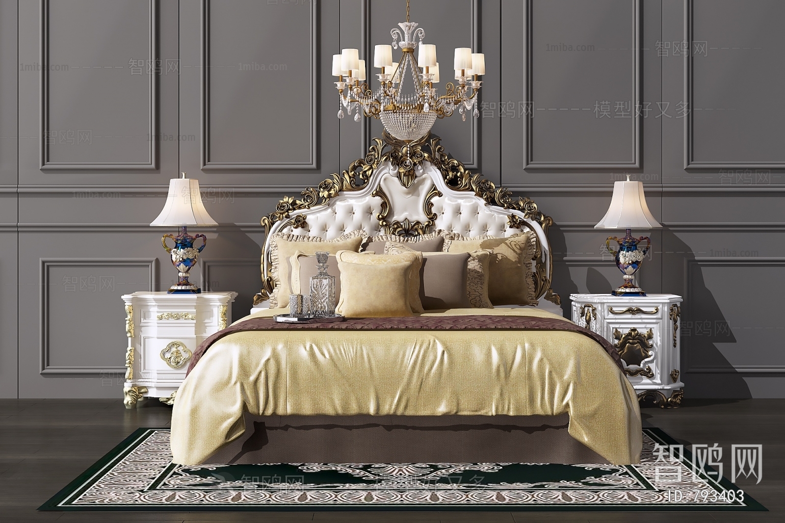 European Style Classical Style Double Bed