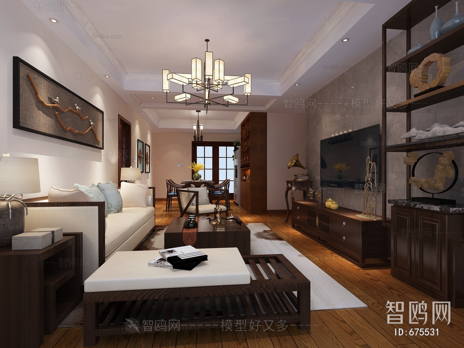 New Chinese Style A Living Room