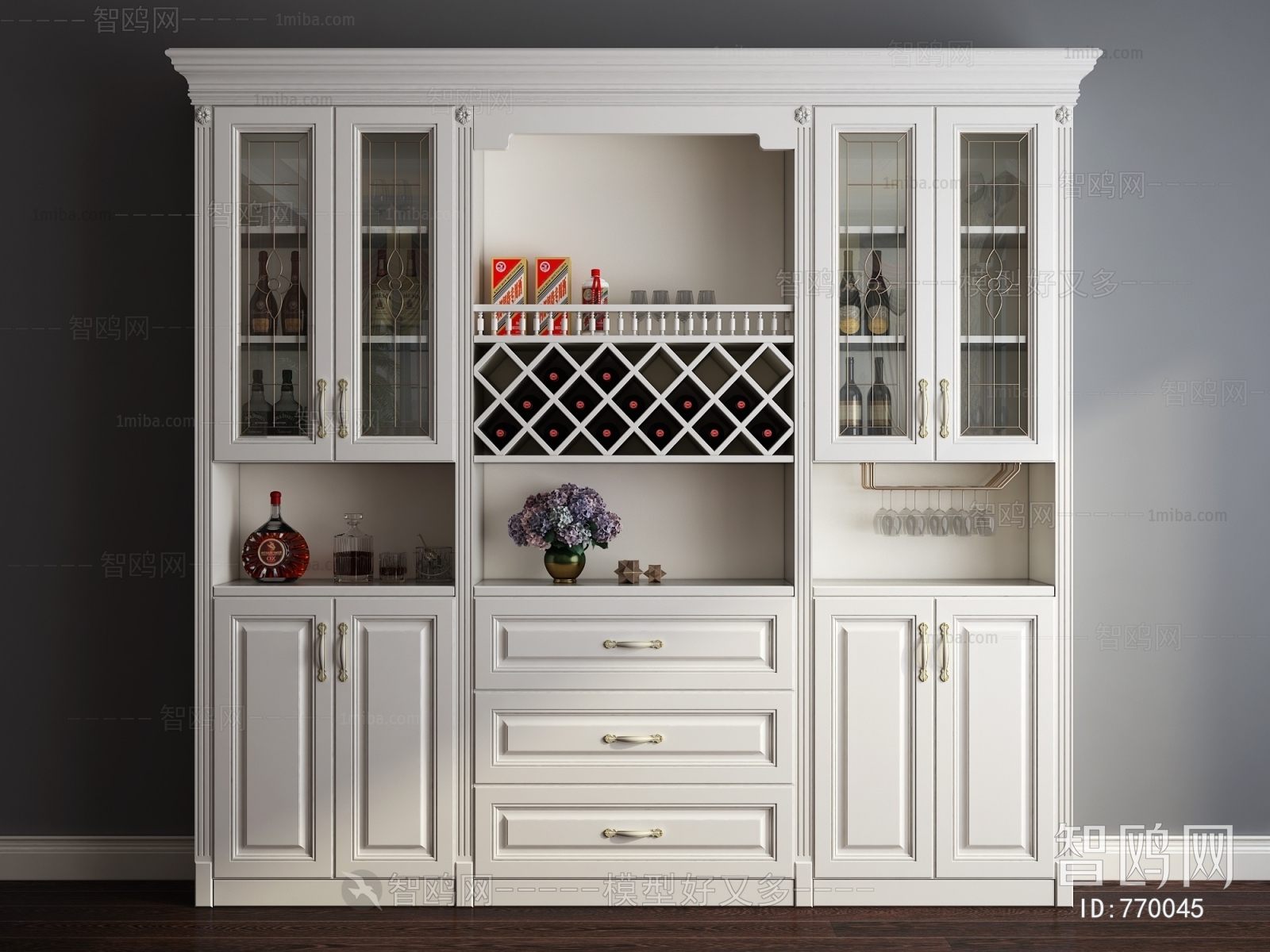 Simple European Style Wine Cabinet