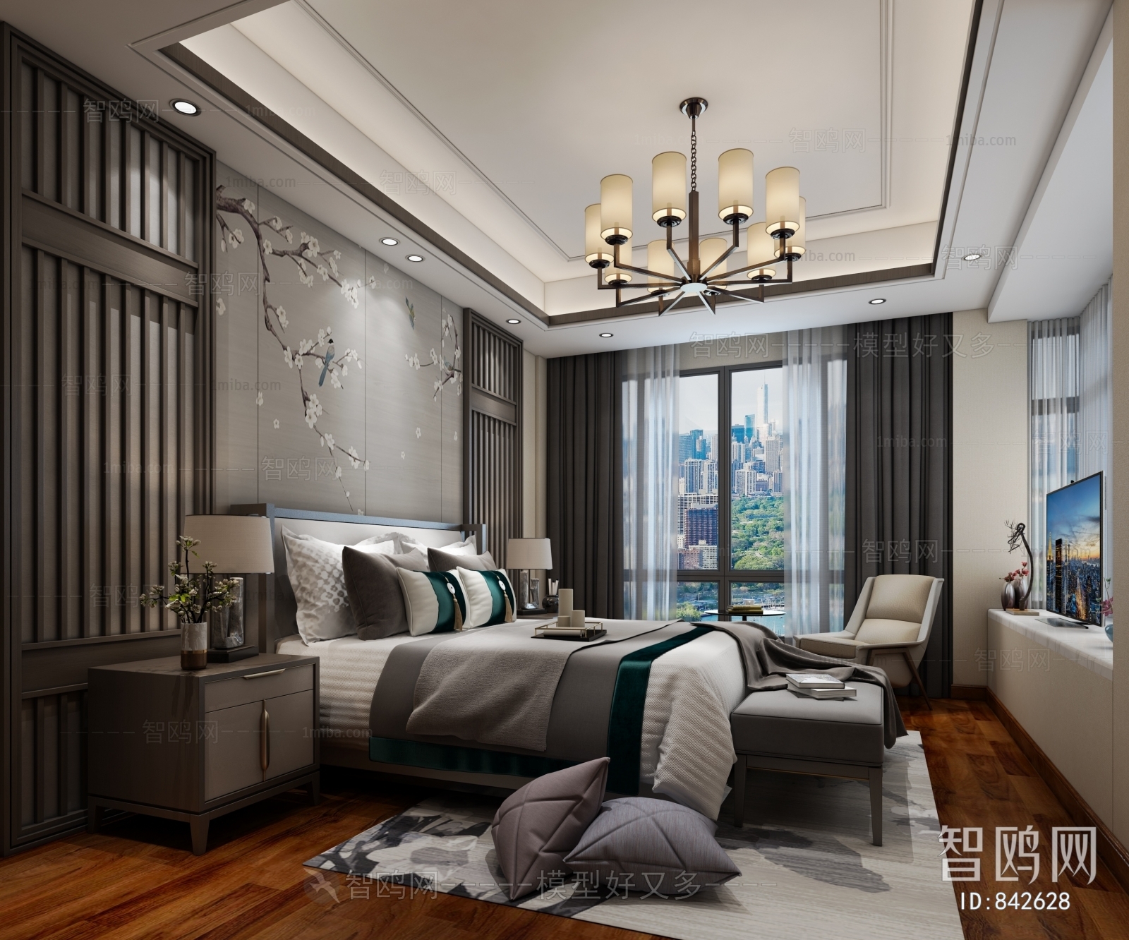 New Chinese Style Bedroom