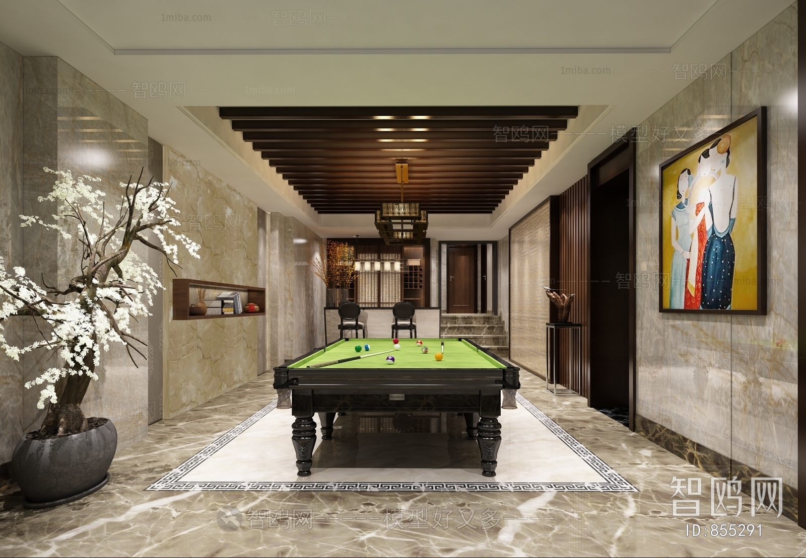 New Chinese Style Billiards Room