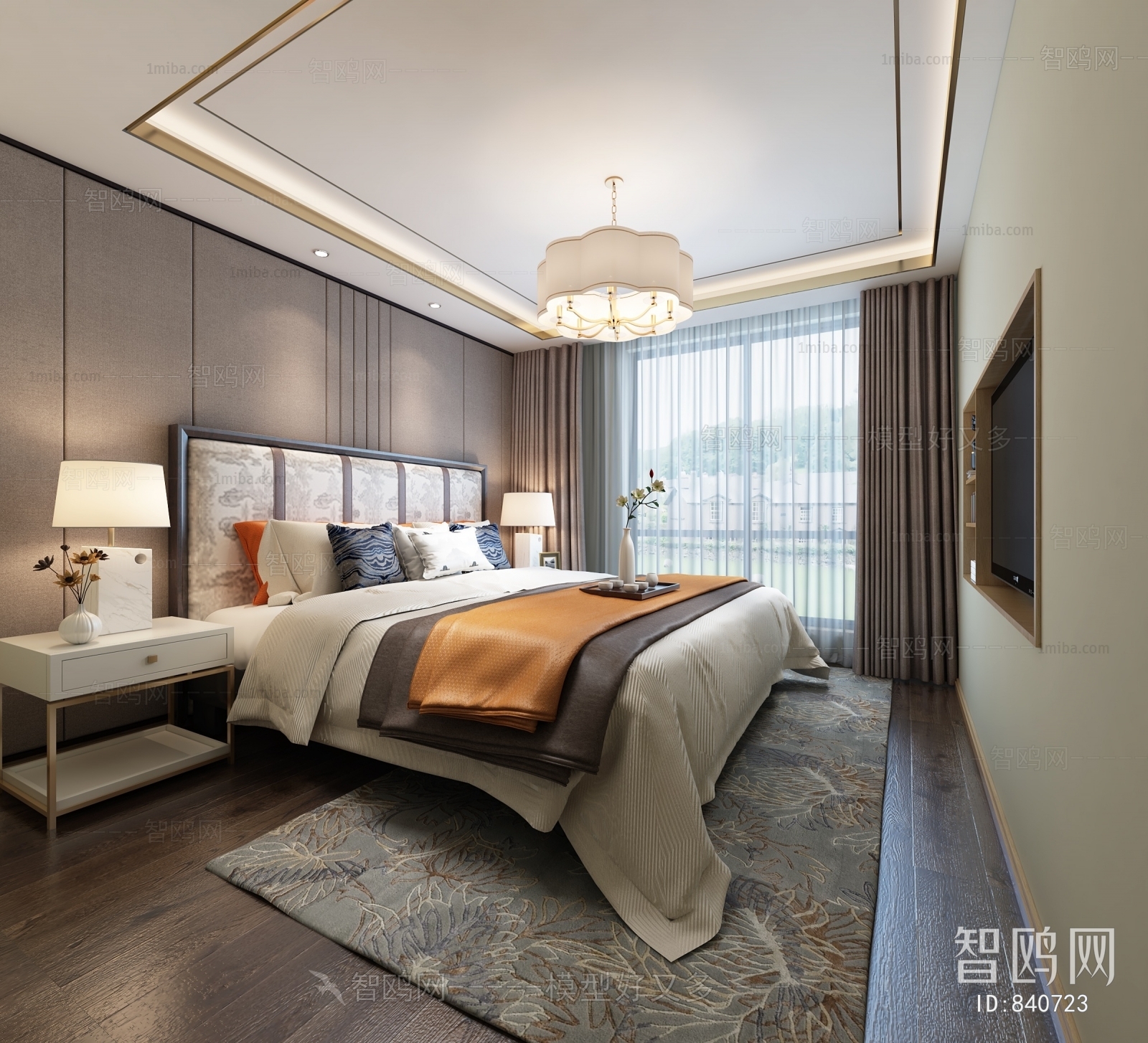 New Chinese Style Bedroom