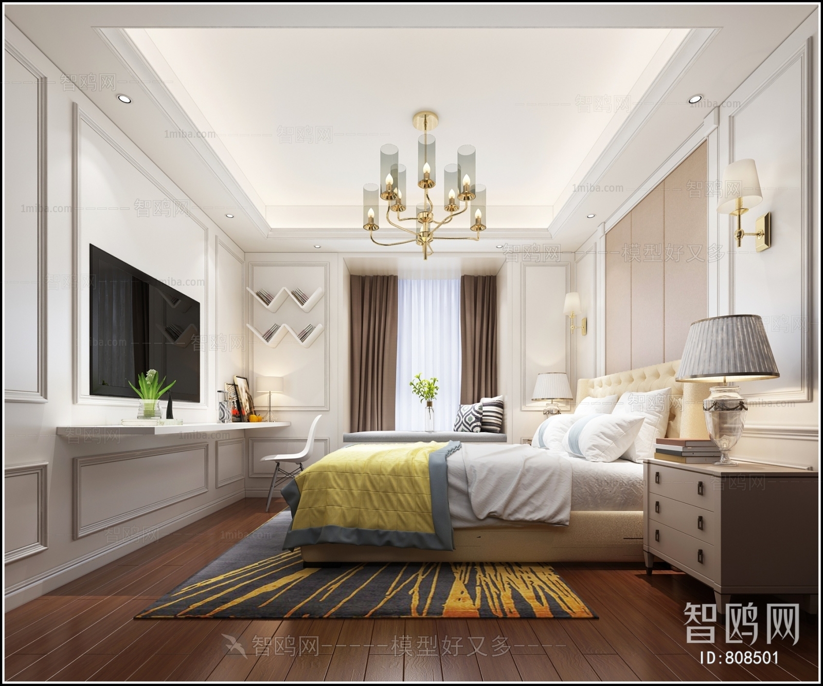 Simple European Style Bedroom