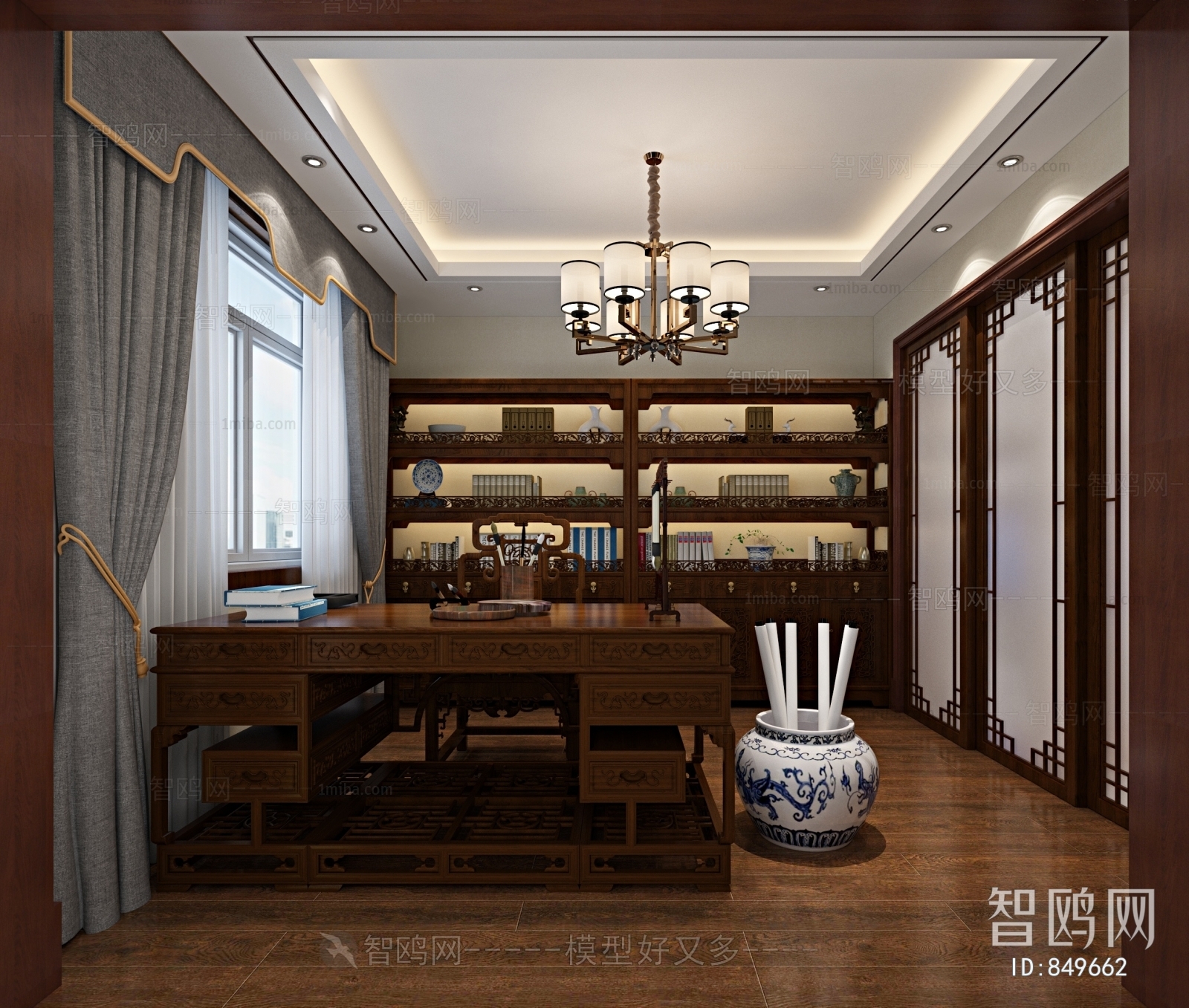 New Chinese Style Study Space