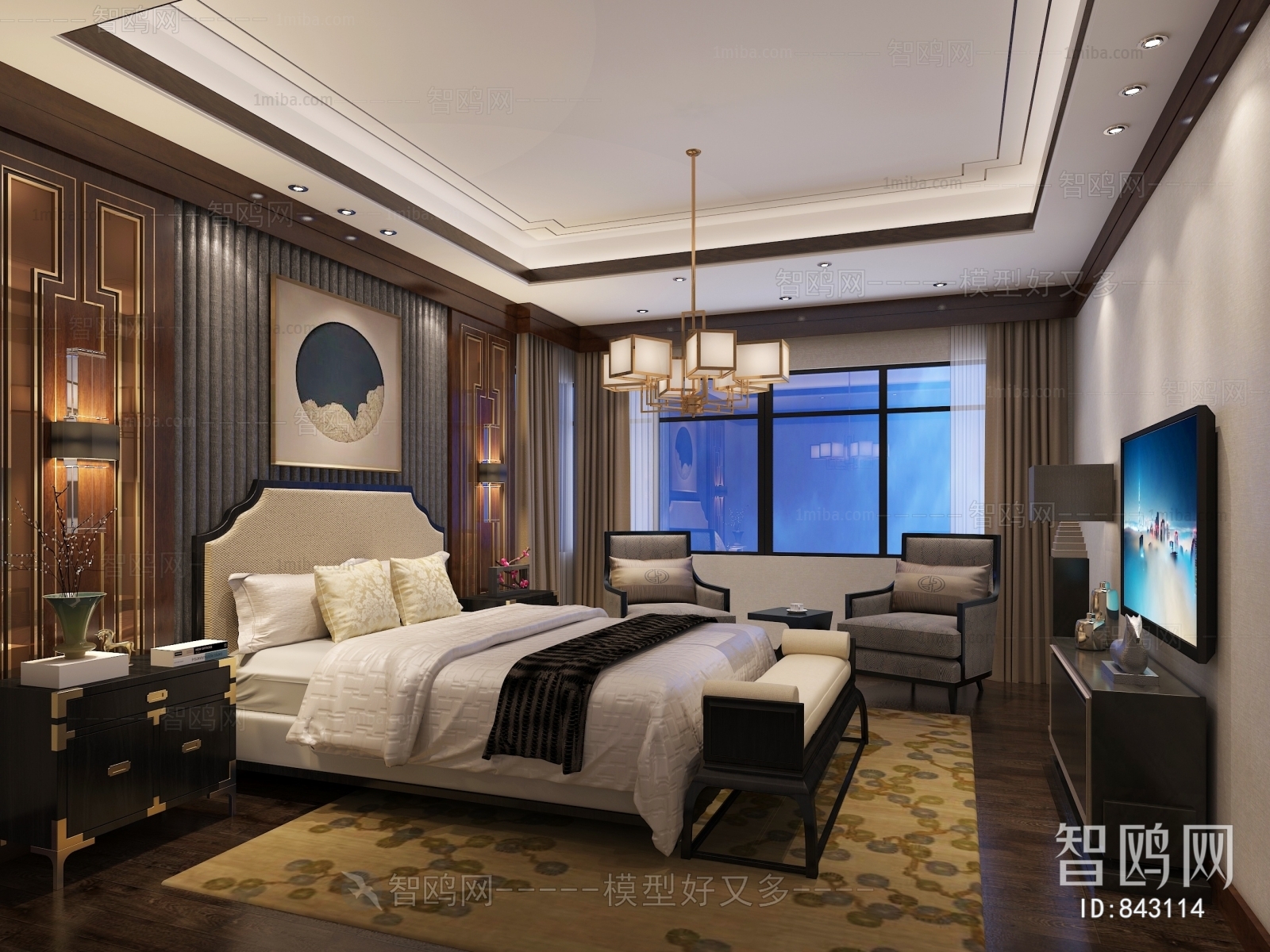 New Chinese Style Bedroom