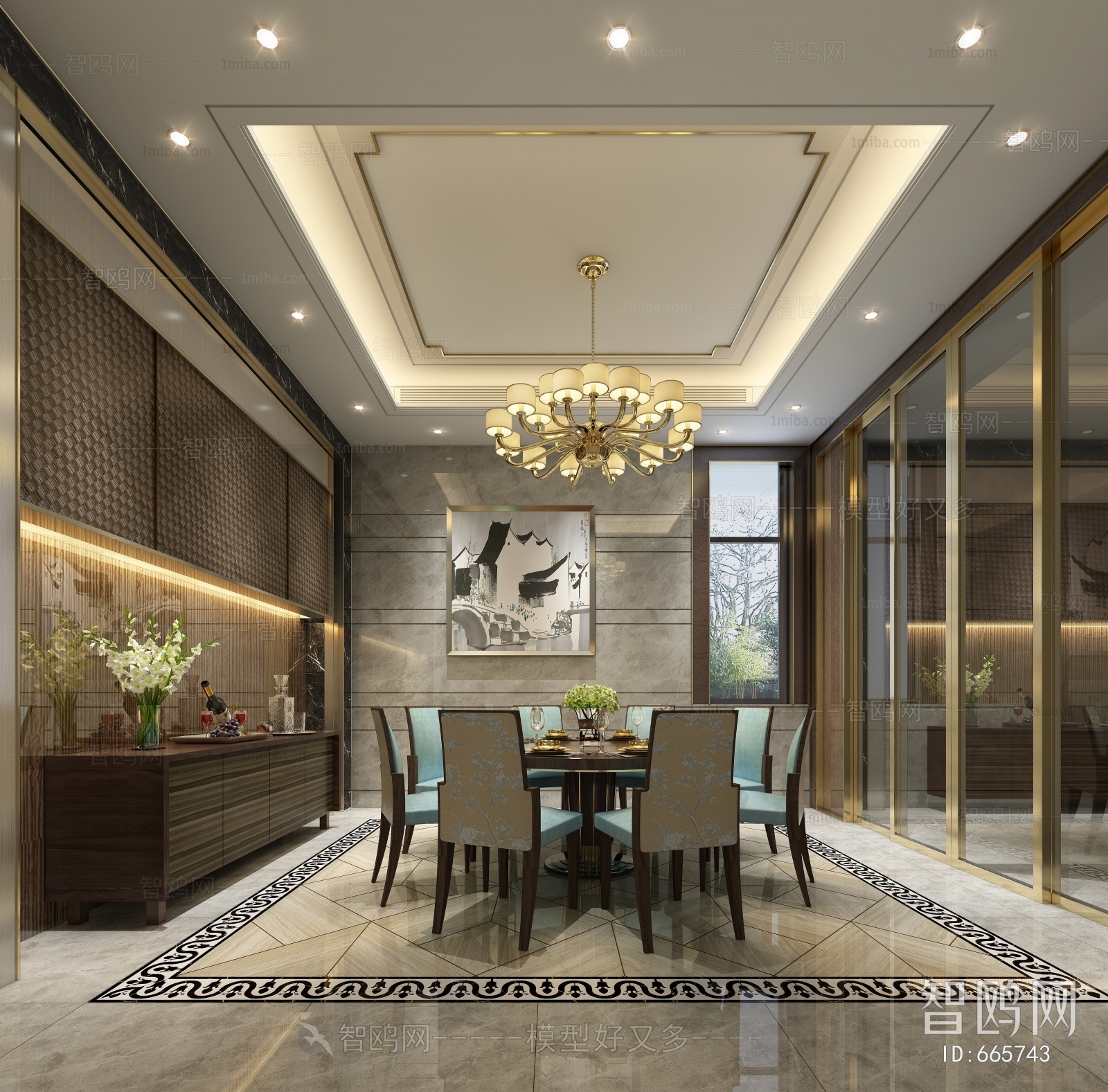 New Chinese Style Dining Room