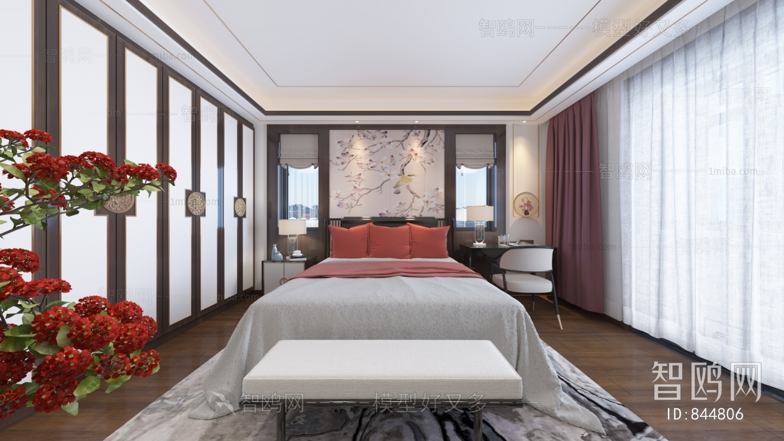 New Chinese Style Bedroom