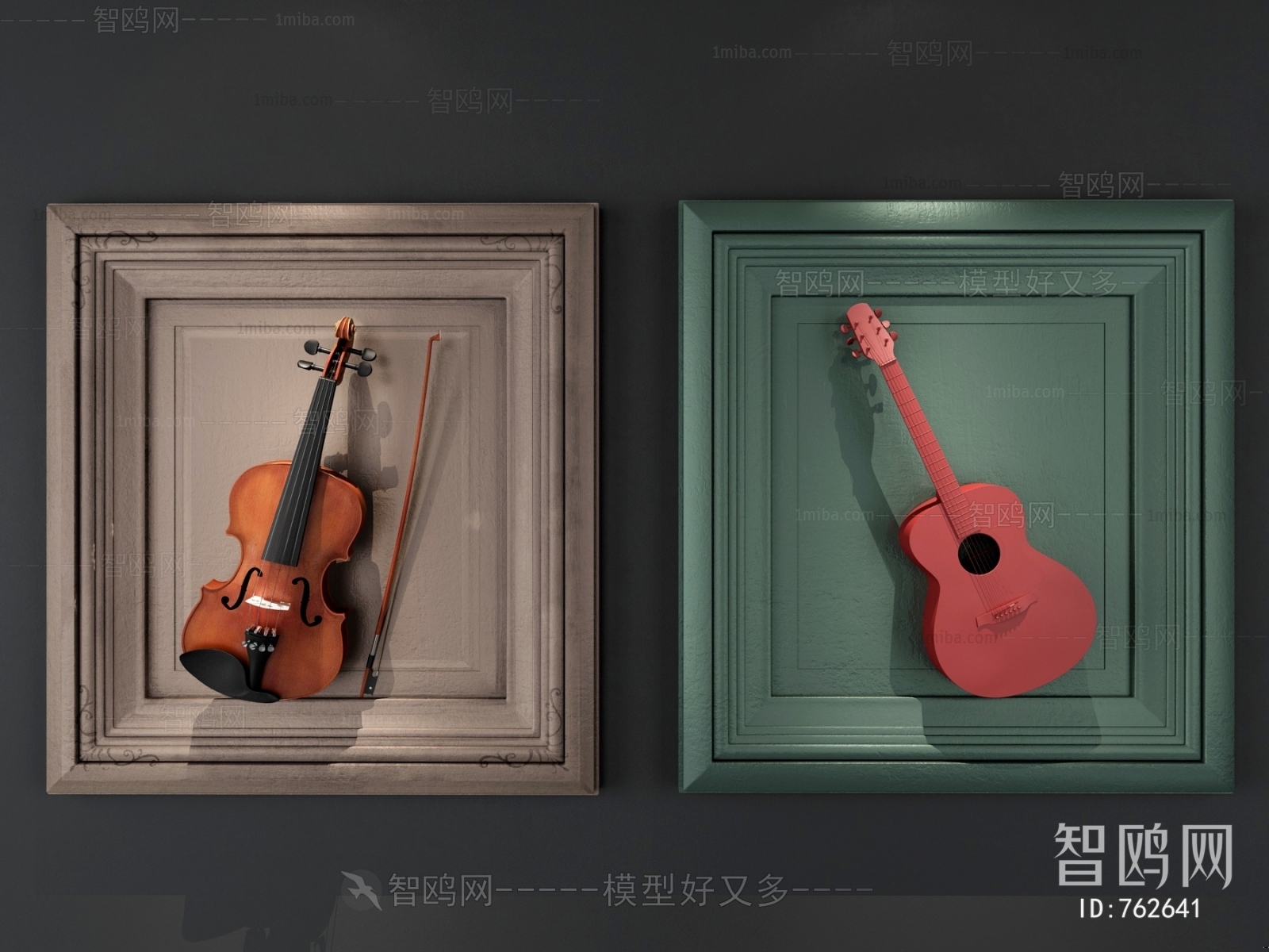 现代小提琴墙饰