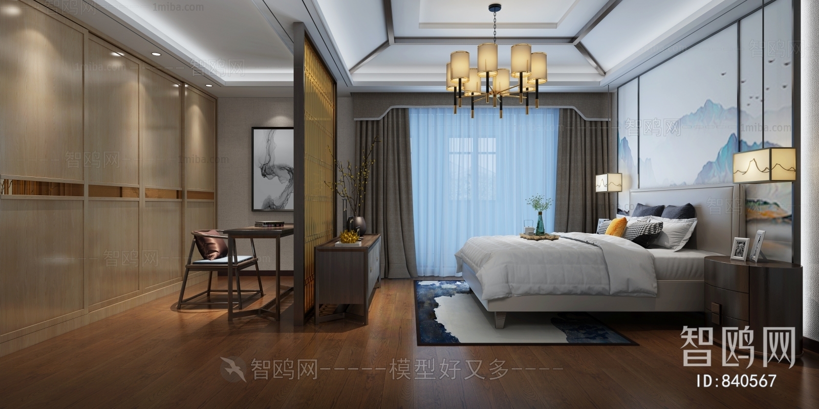 New Chinese Style Bedroom