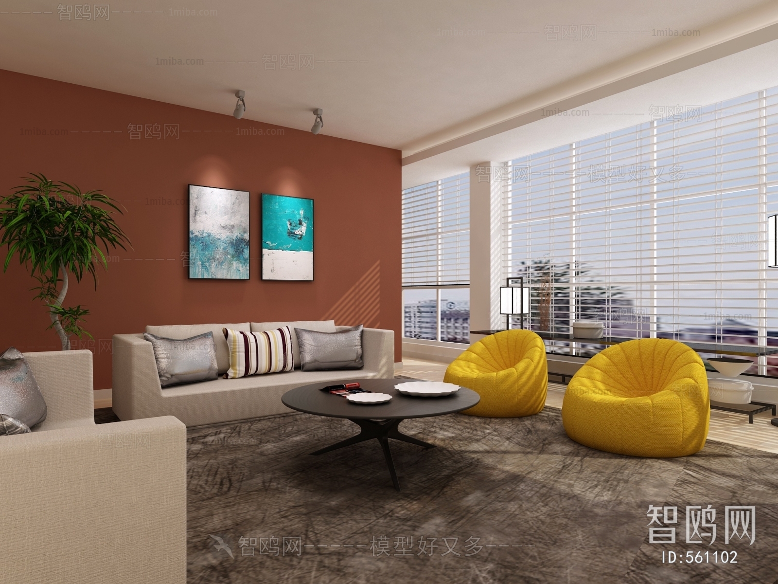 Modern Office Living Room