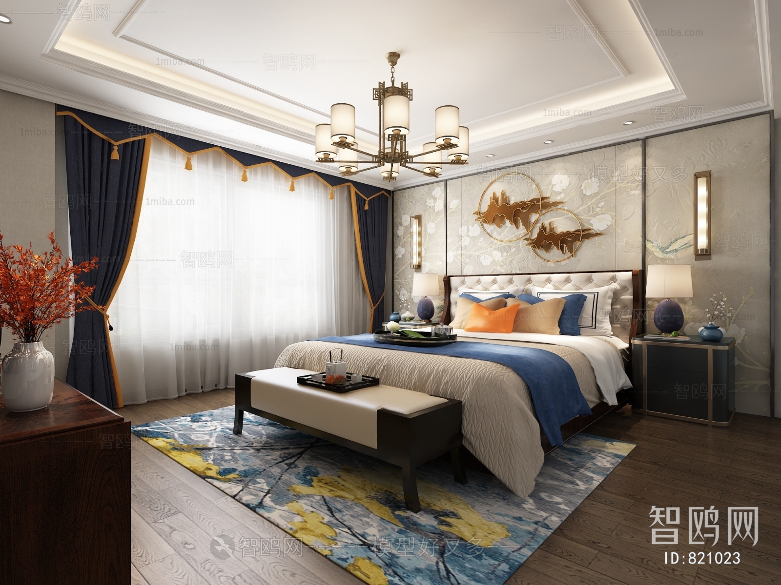 New Chinese Style Bedroom