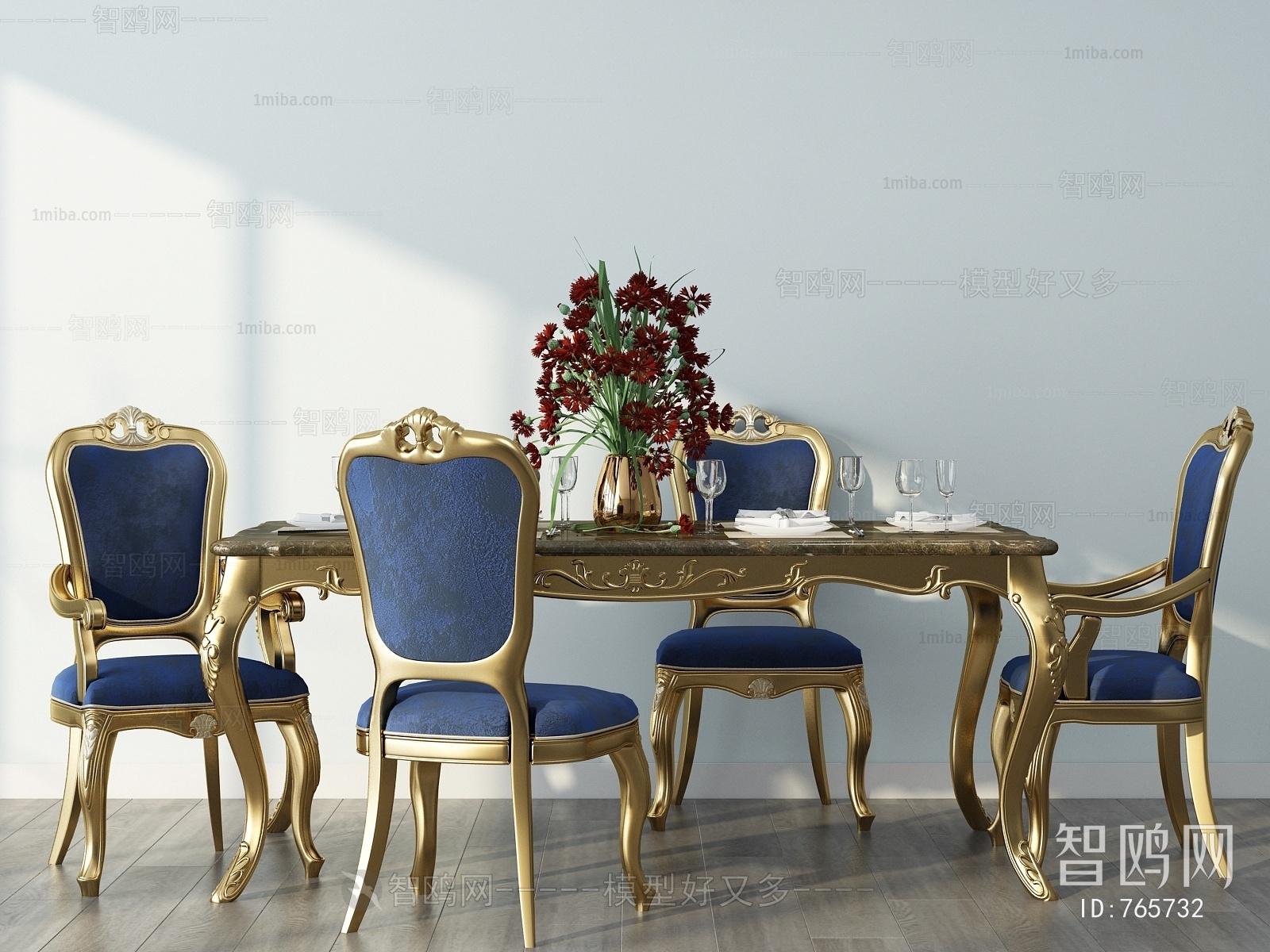 American Style Simple European Style Dining Table And Chairs