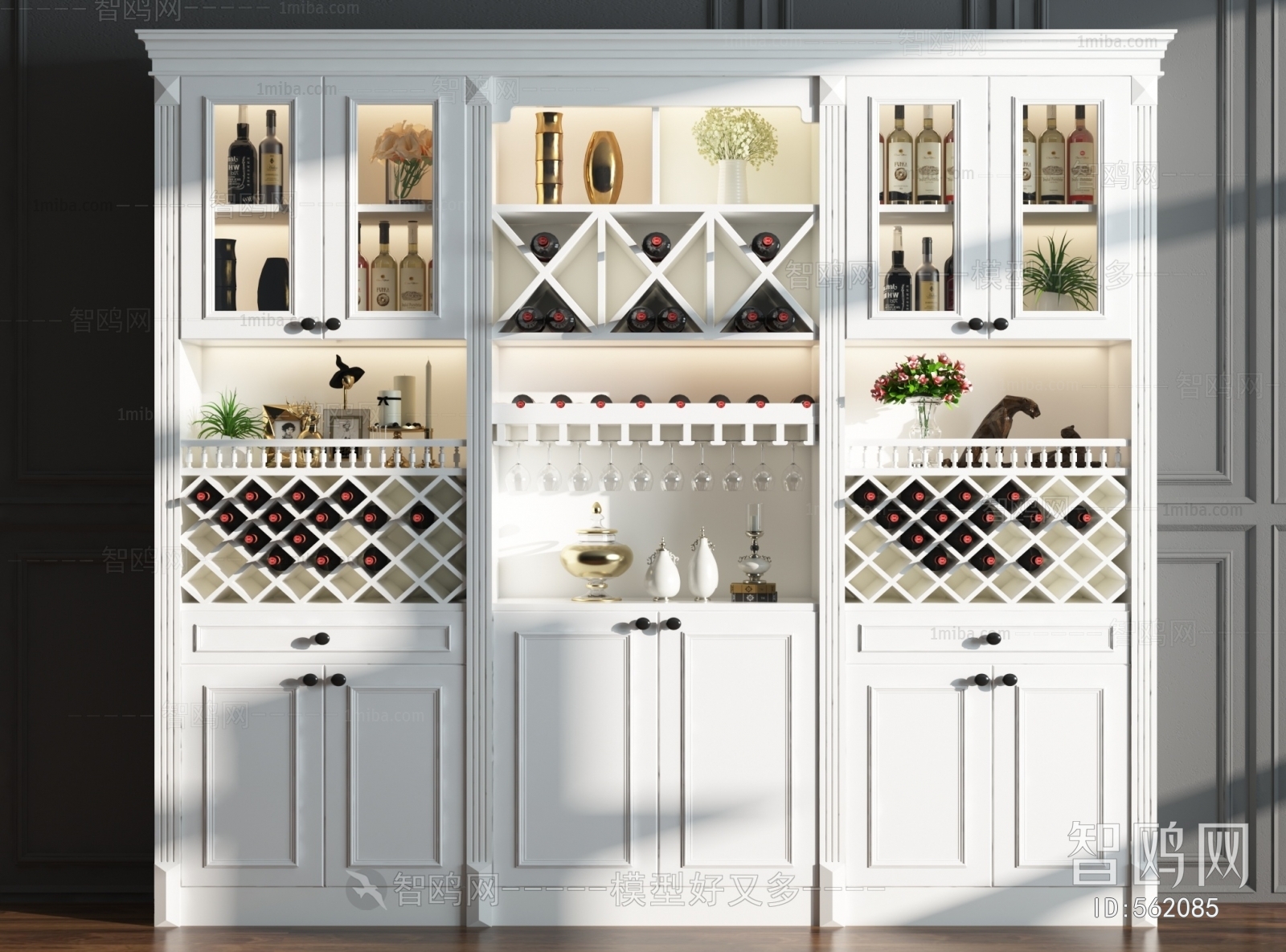 Simple European Style Wine Cabinet