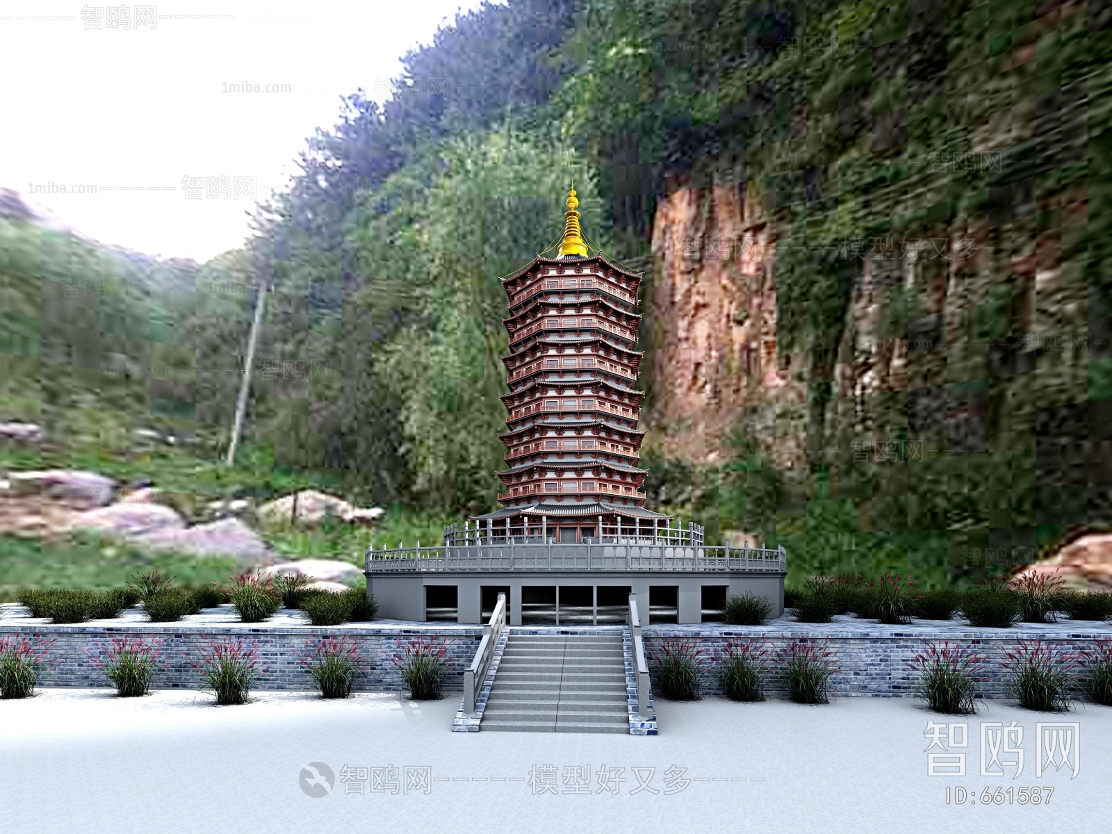 New Chinese Style Ancient Architectural Buildings