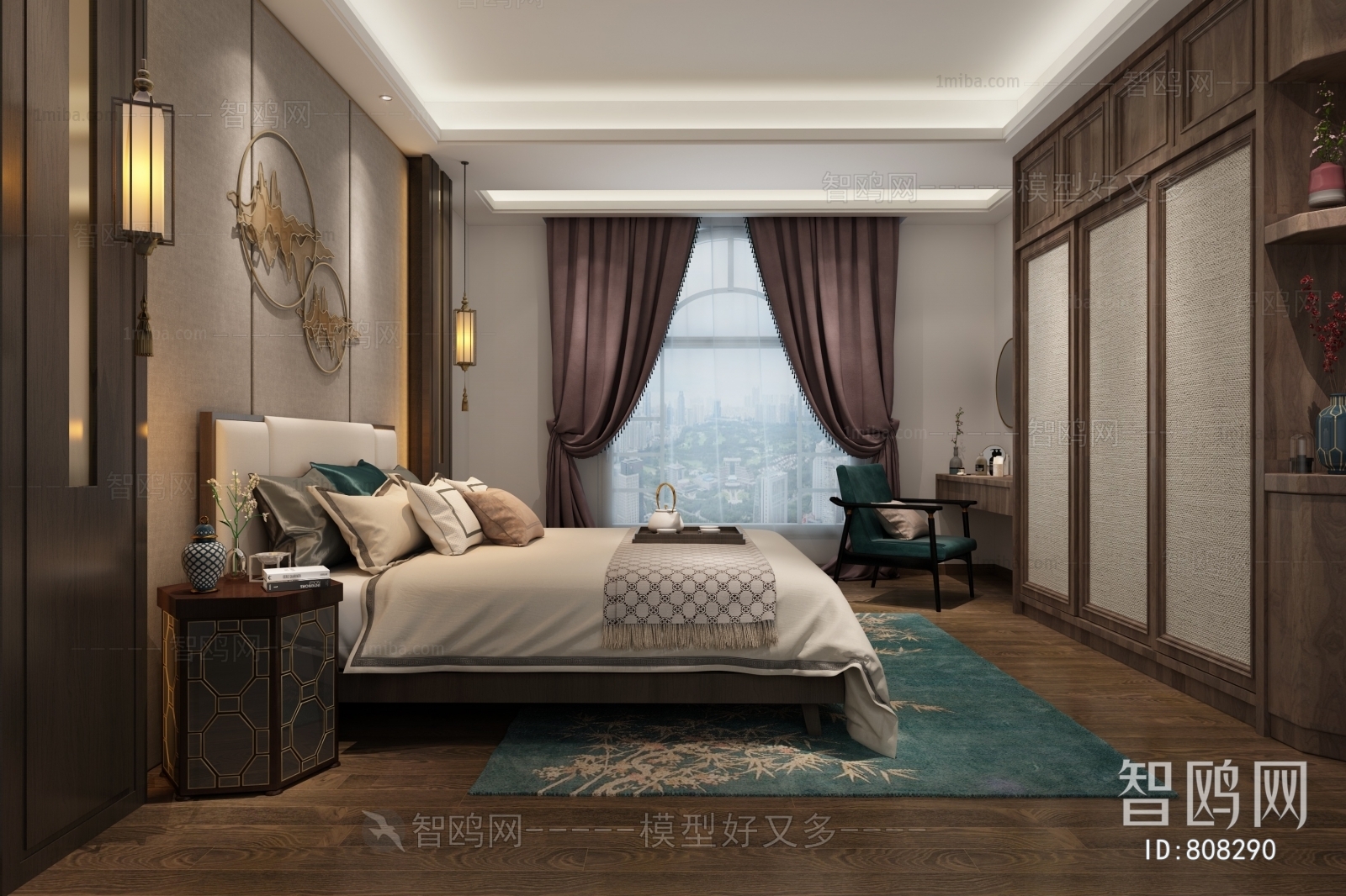 New Chinese Style Bedroom