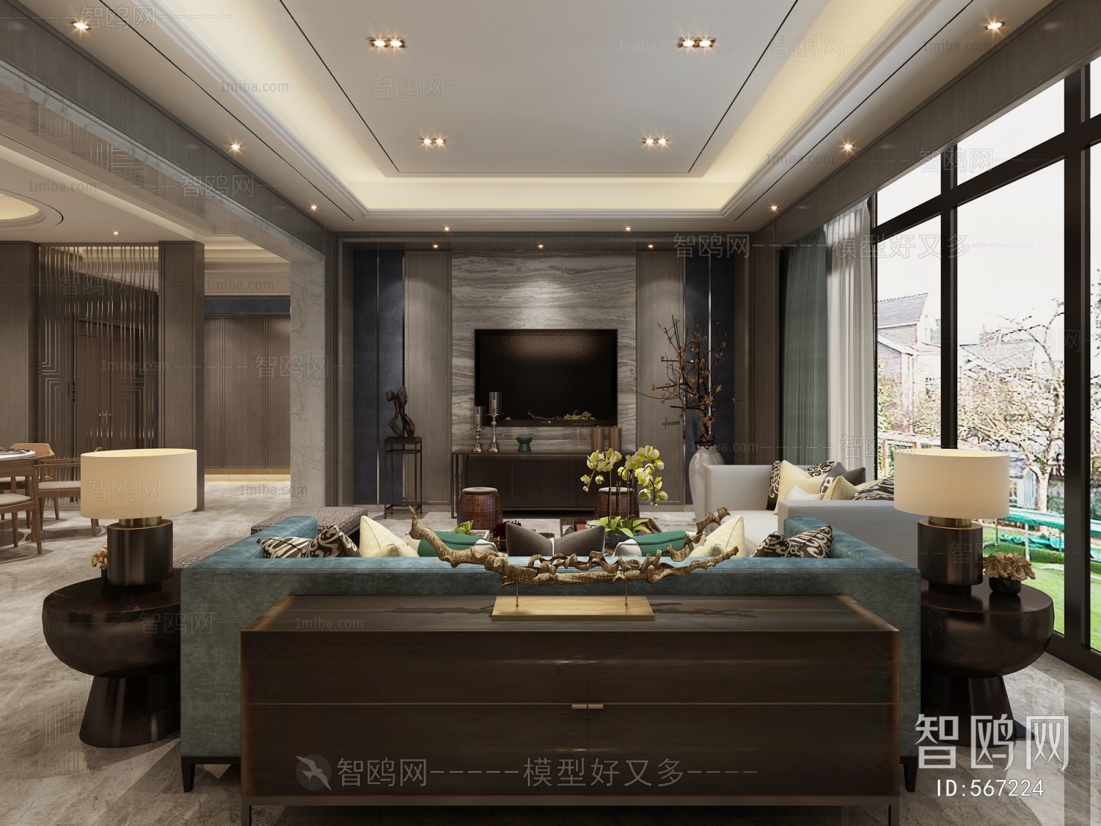 New Chinese Style A Living Room