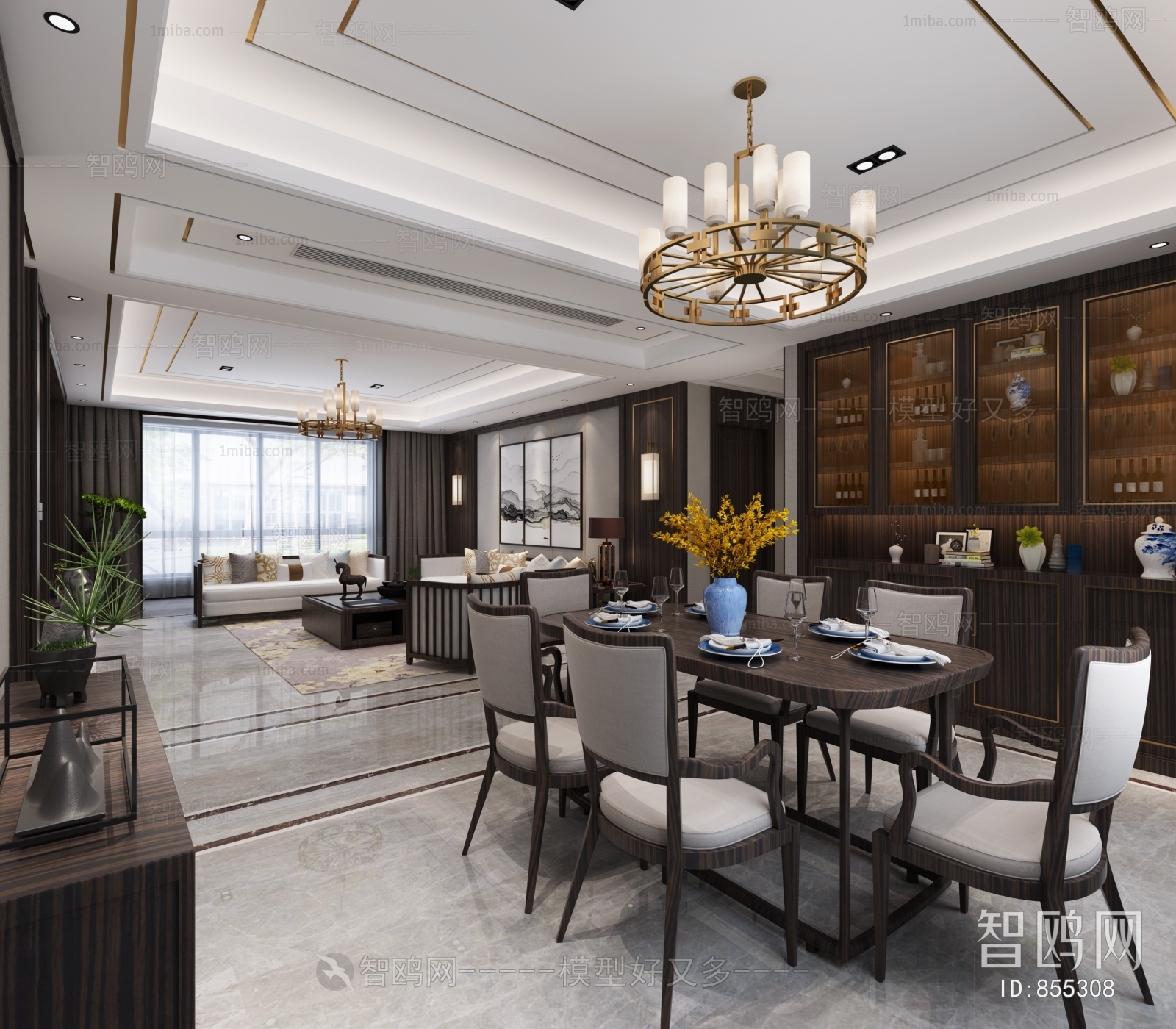 New Chinese Style A Living Room