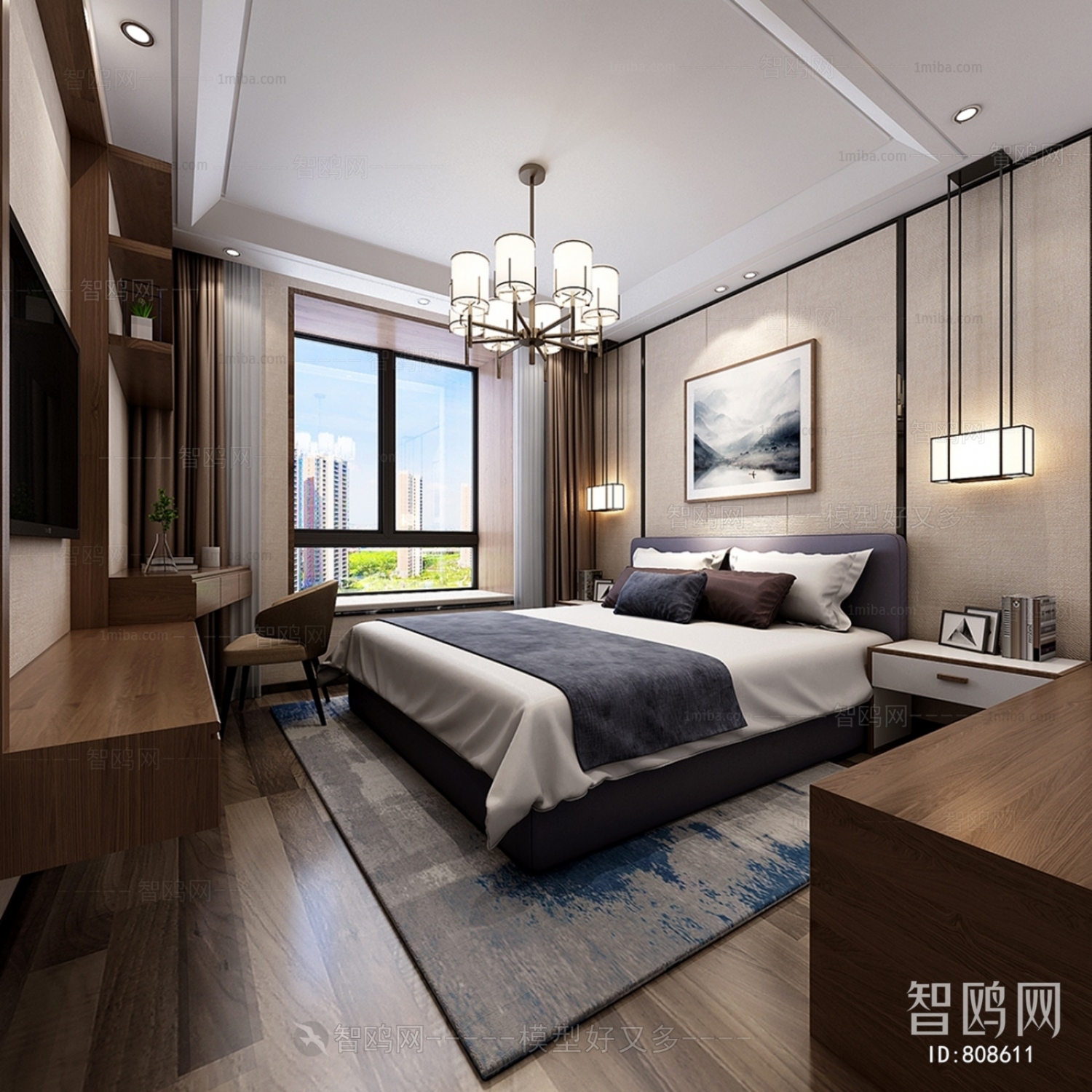 New Chinese Style Bedroom