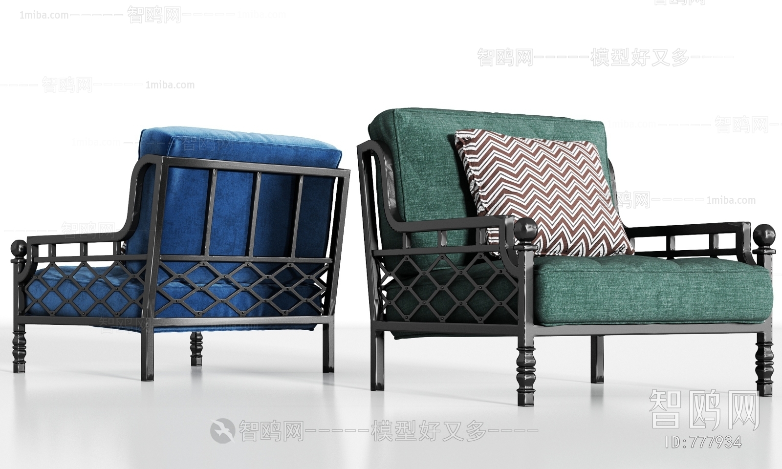 New Chinese Style Single Sofa